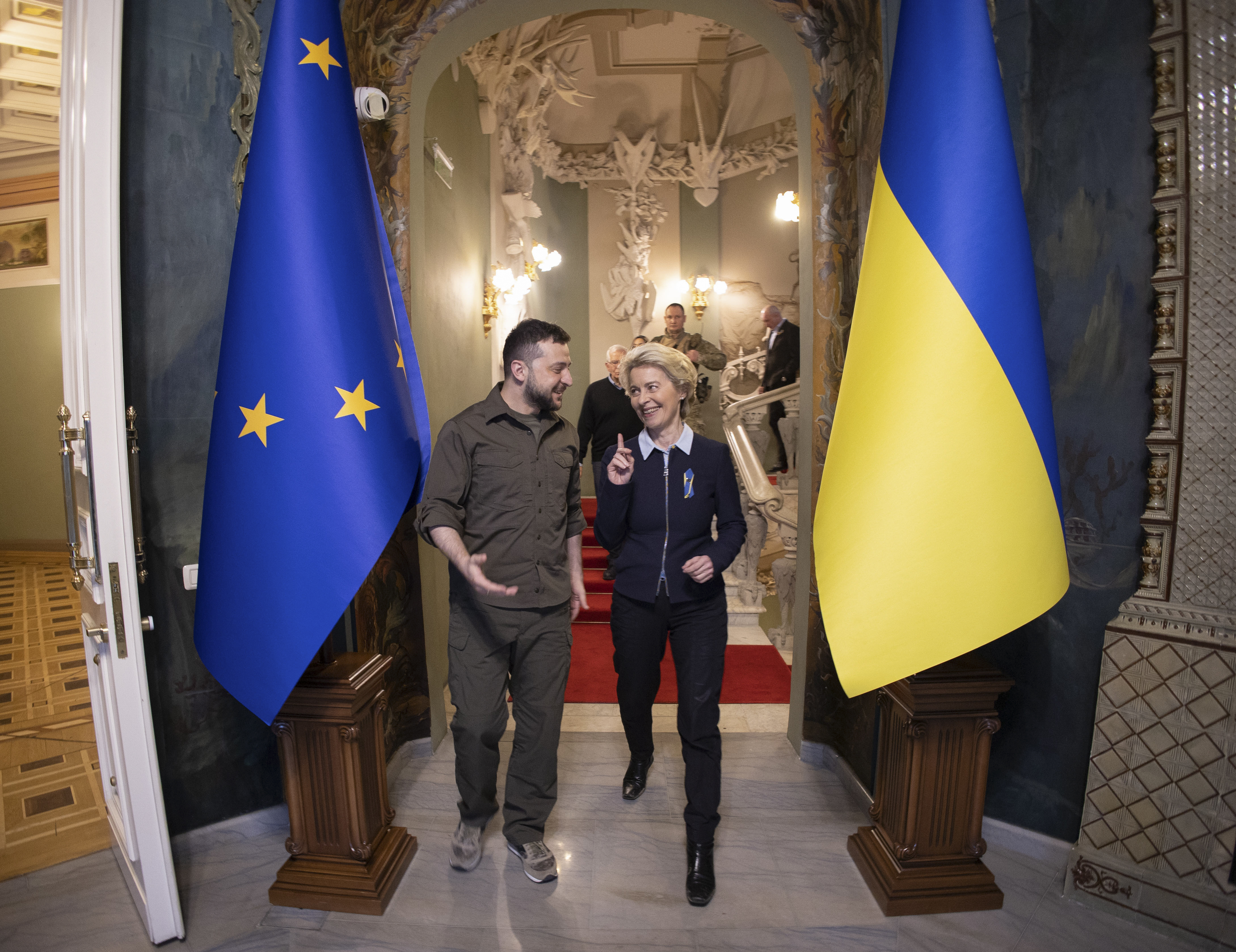 EU Commission President Ursula von der Leyen and EU foreign affairs envoy Josep Borrell visit Ukraine