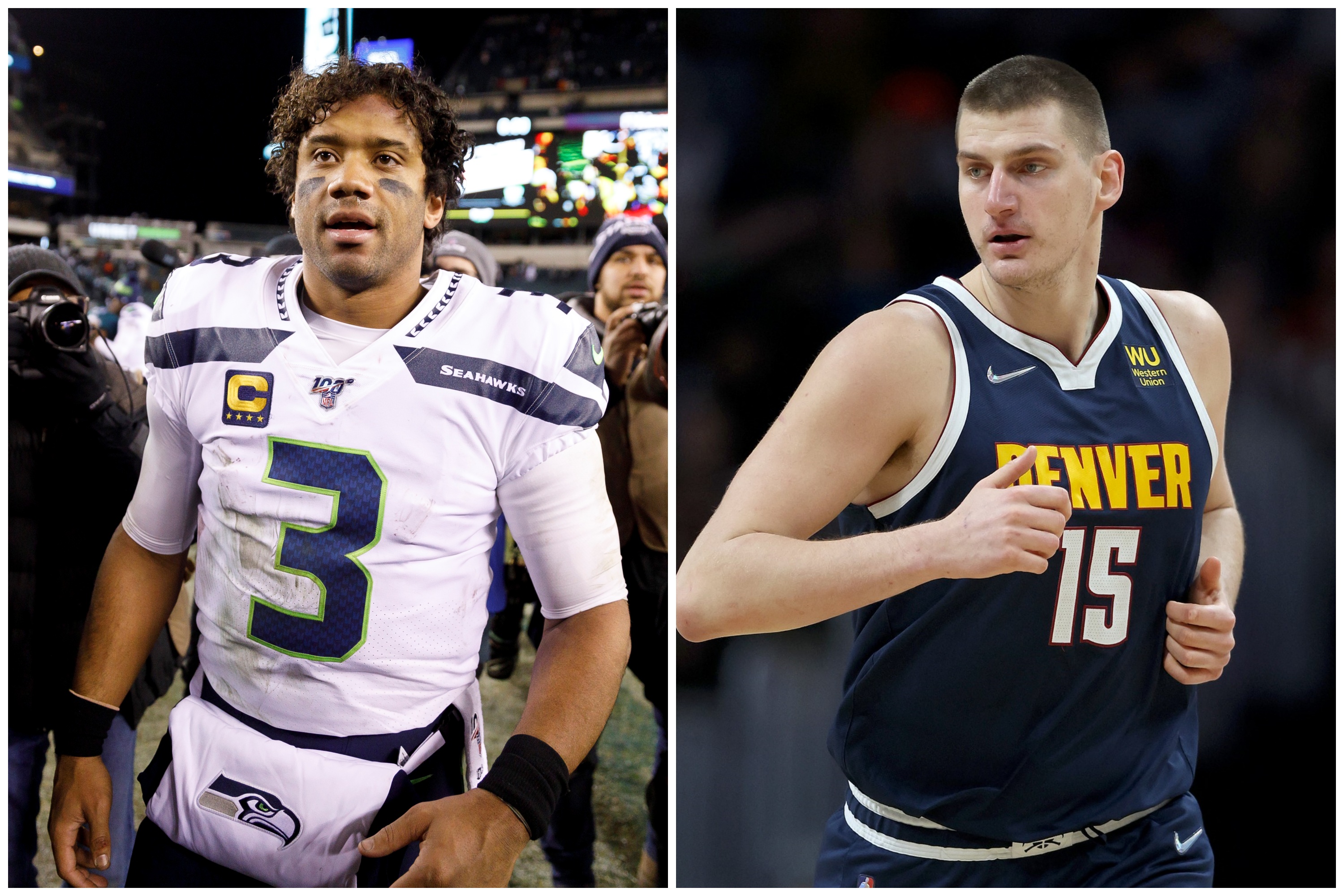 Rasel Vilson, Russell Wilson i Nikola Jokić, kombo Foto: EPA-EFE/JUSTIN LANE/MATTHEW STOCKMAN / Getty images / Profimedia