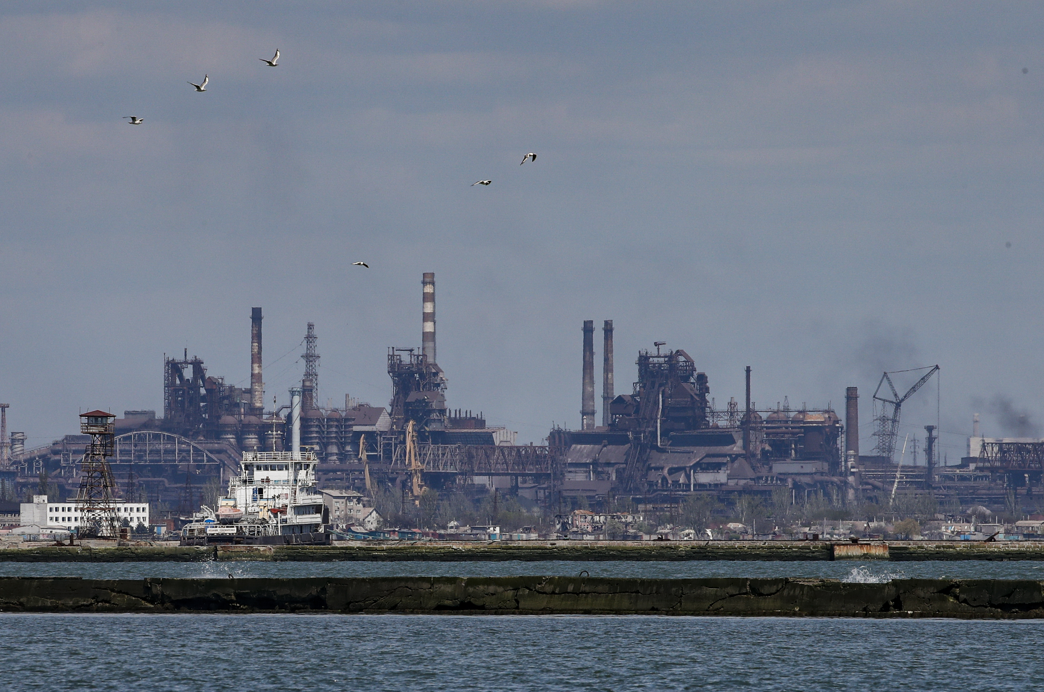 Cargo sea port in Mariupol