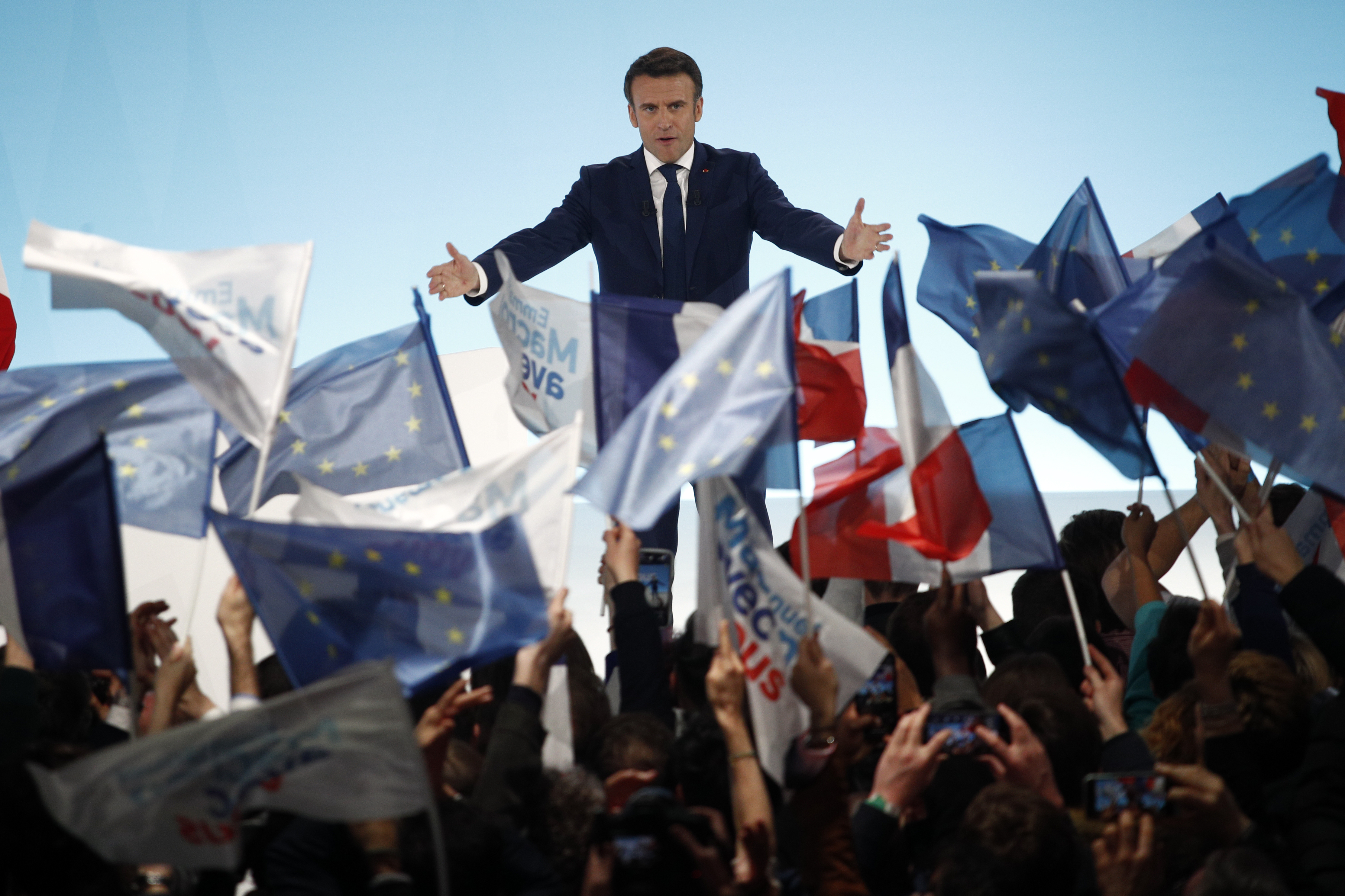 Emmanuel Macron in the first round of the French presidential elections