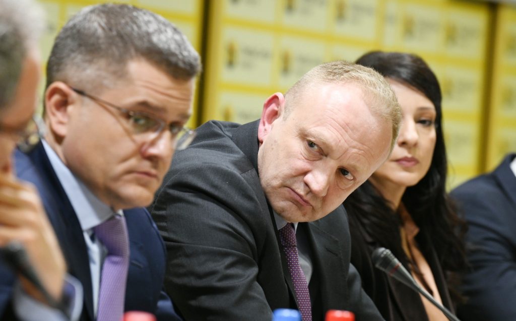 Beograd 26.11.2021. Ujedinjena opozicija, konferencija za stampu Foto: Vesna Lalic nova rs