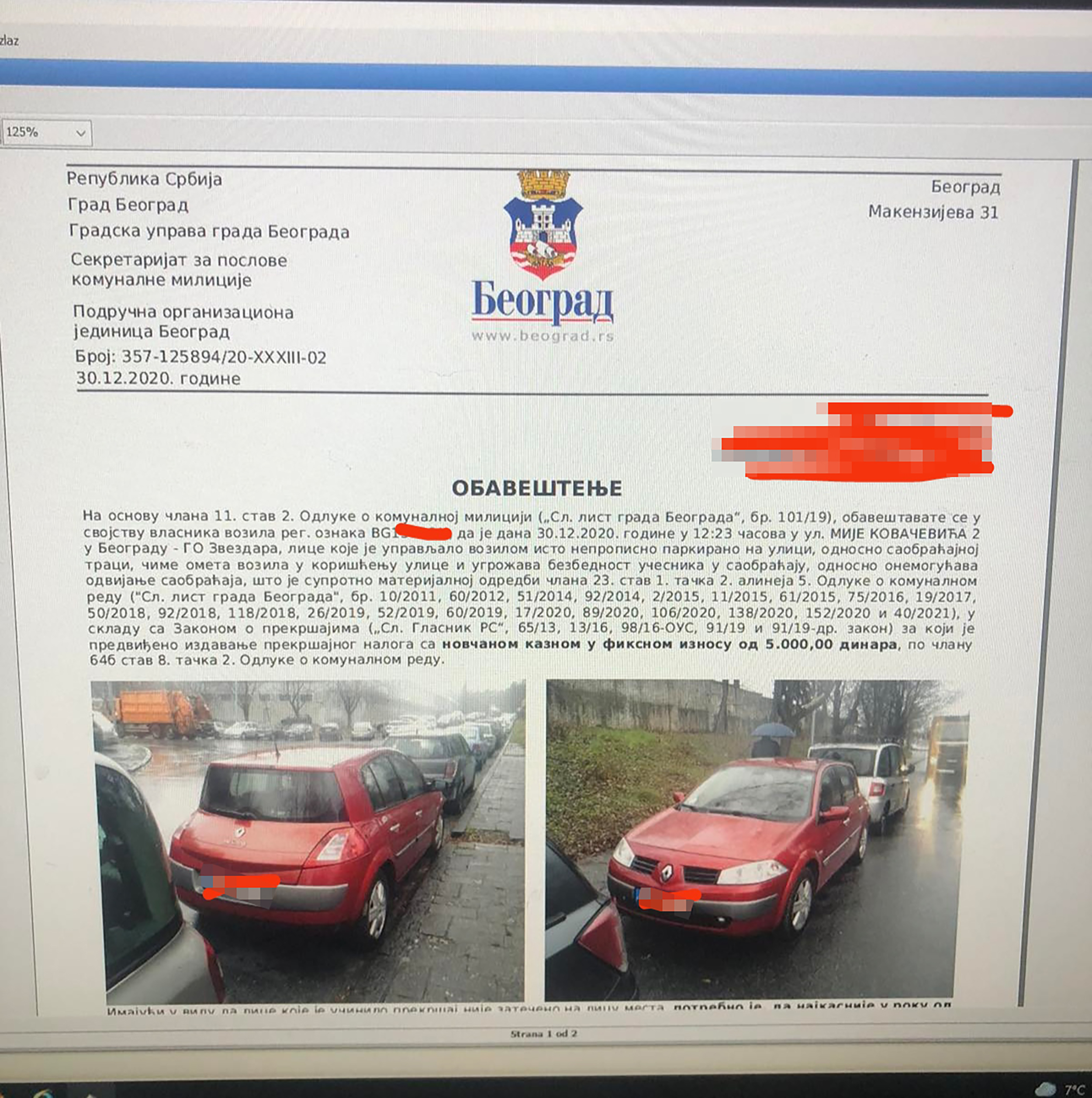 KAZNA KOMUNALNE POLICIJE