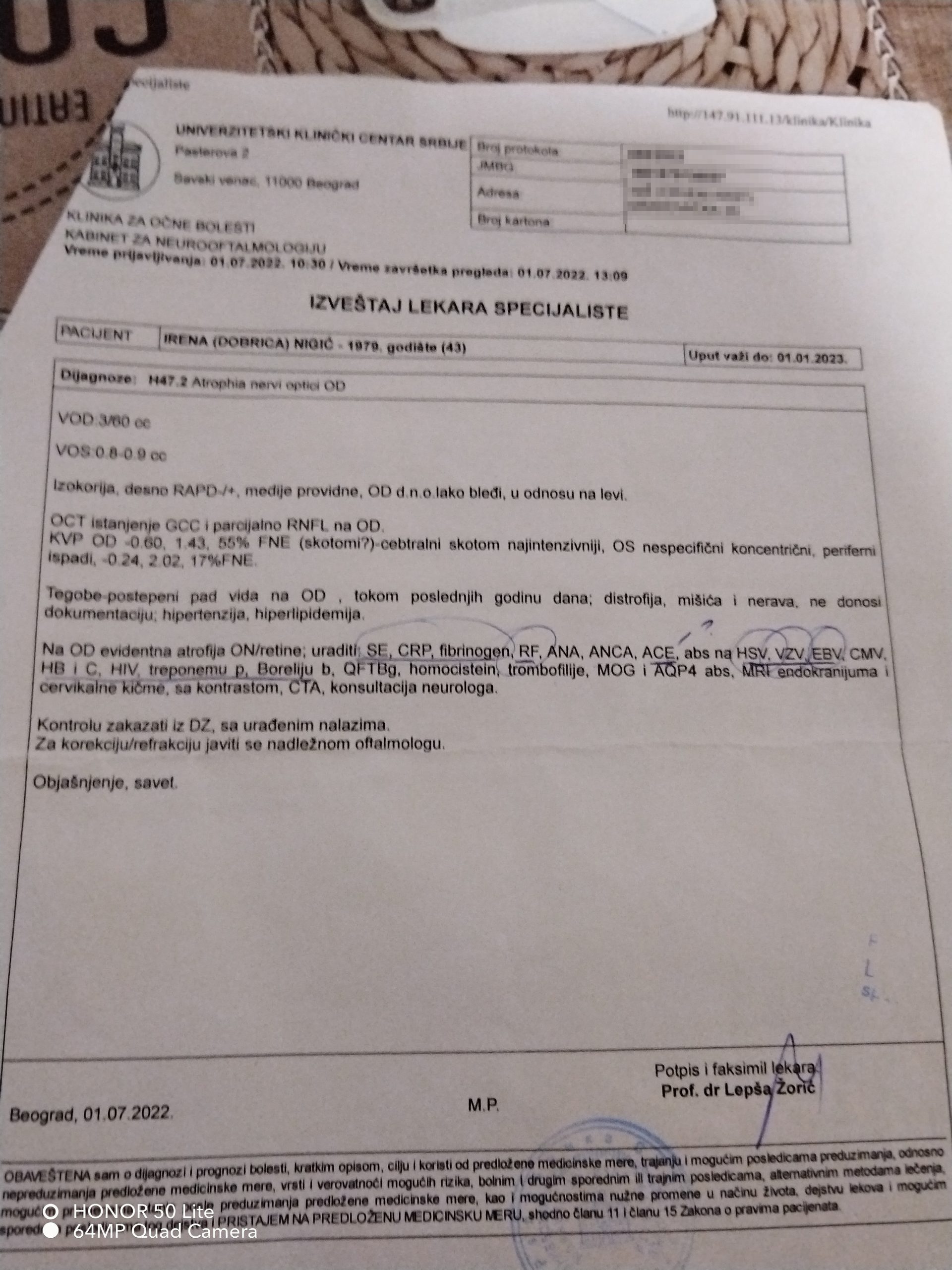 Irena Nigić, bolesna žena, bolest Foto: Privatna arhiva