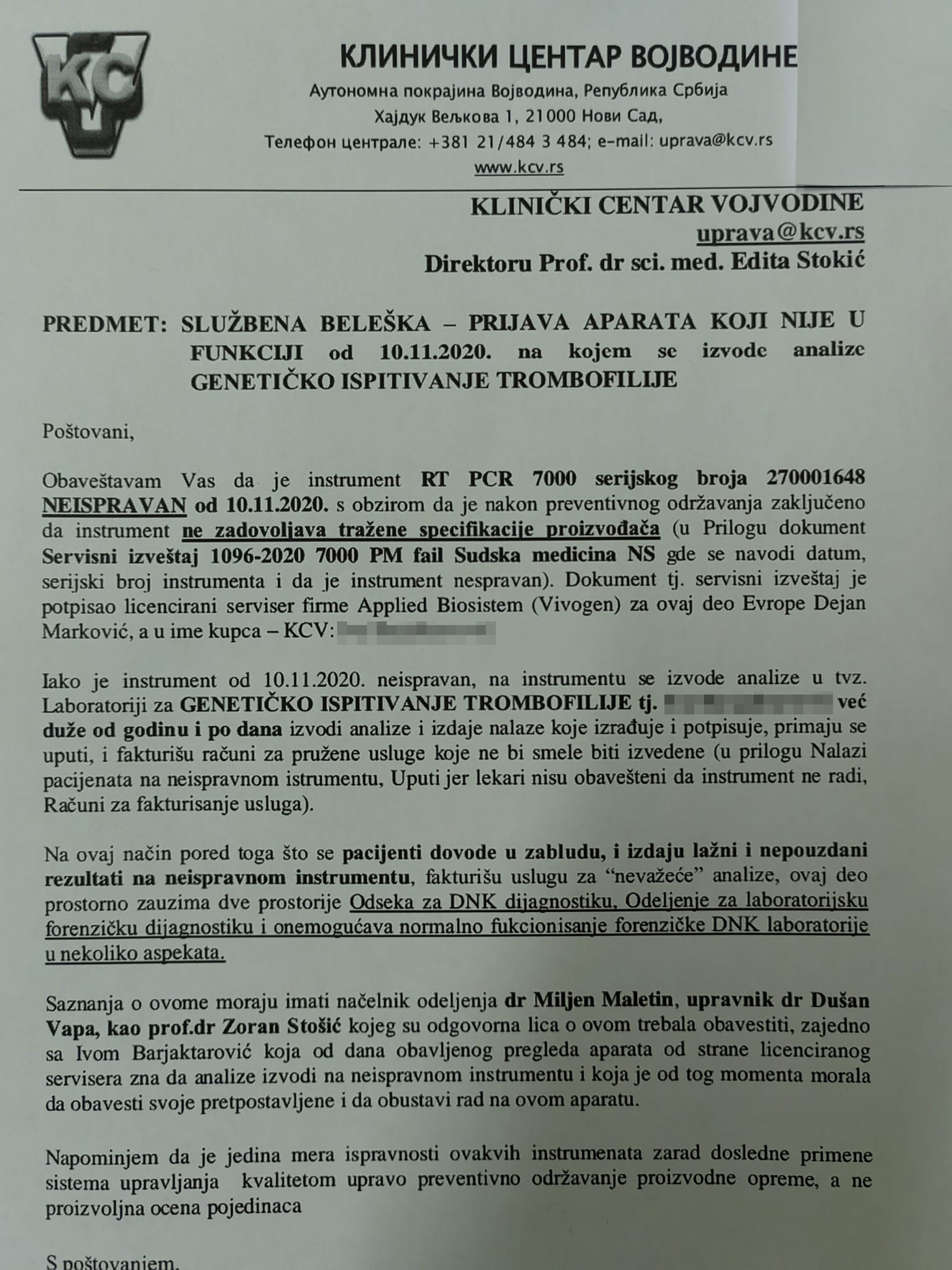 klinicki centar vojvodine od Ana Hegediš Lalić