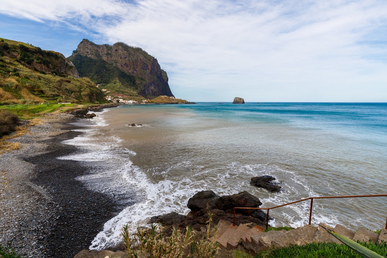 idyllic view of Maiata beach in Madeira Island