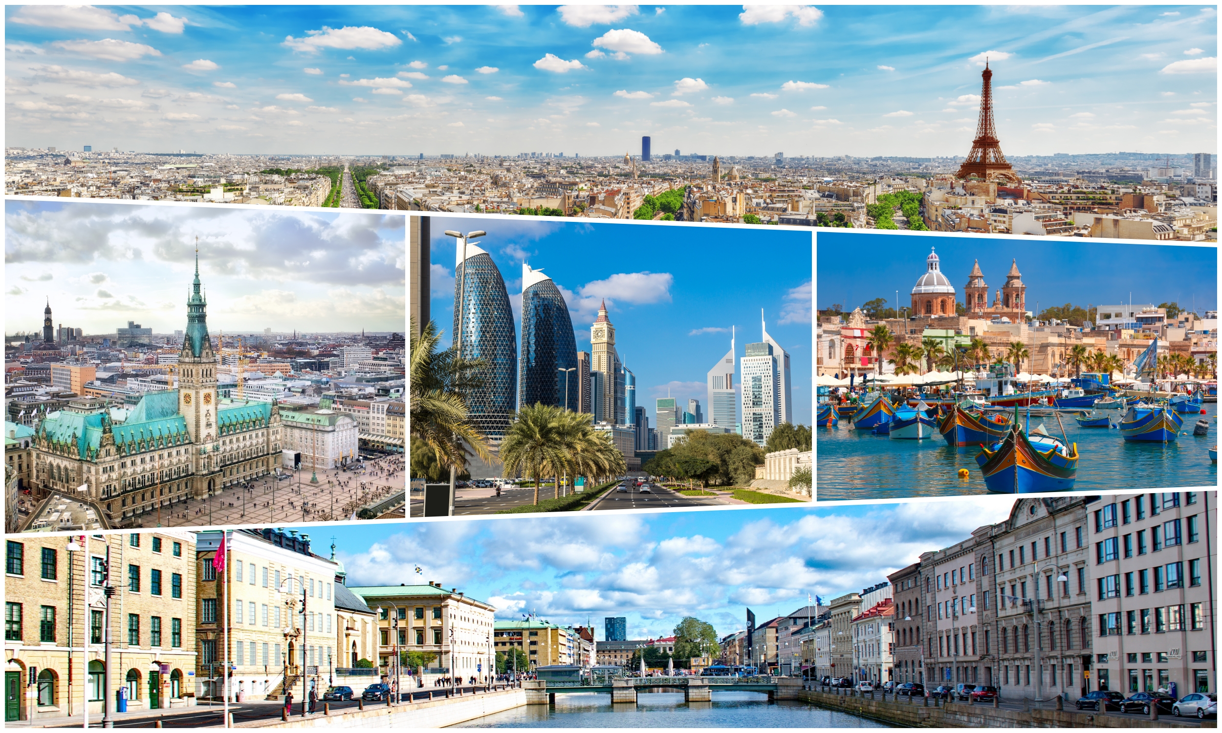 Shutterstock 
 Pariz, Hamburg, Geteburg, Malta, Dubai