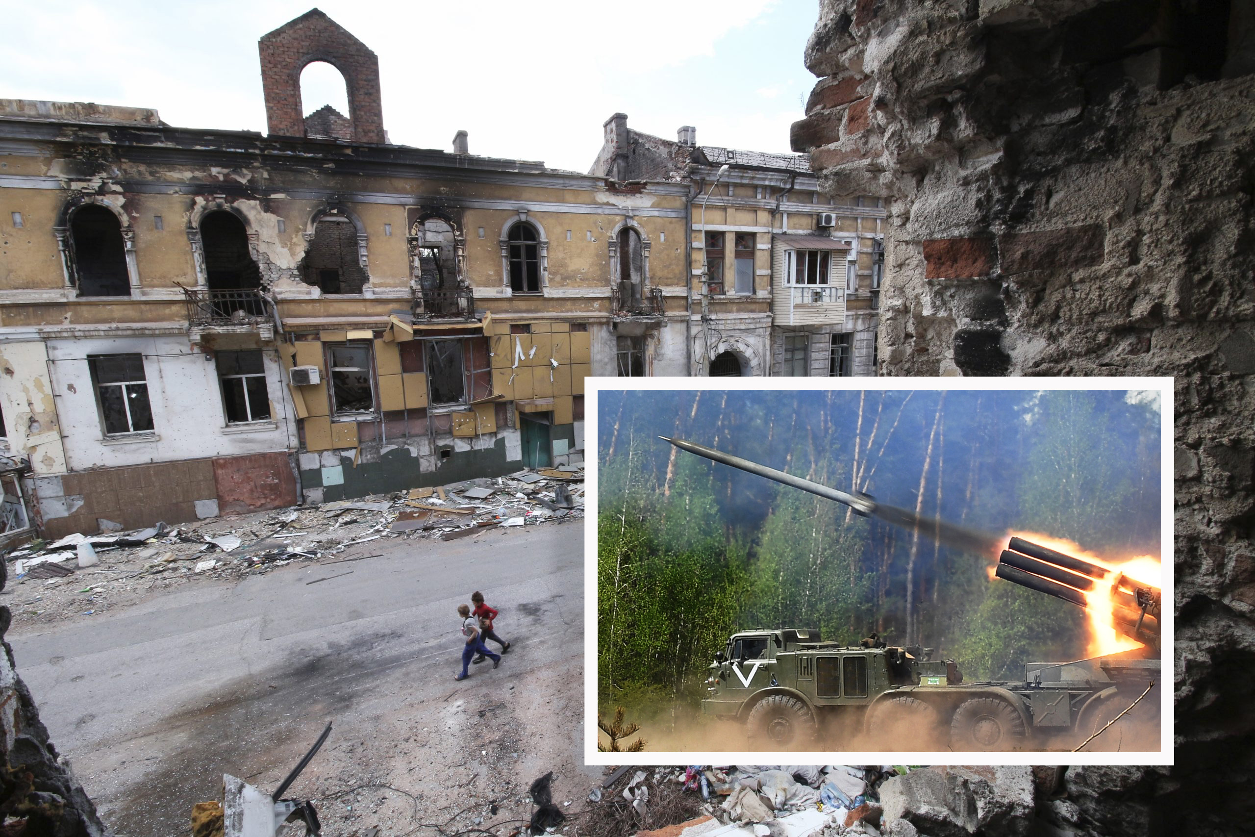 ukraine, ukraiuna, ukrajina, mlrs sistem.  An Uragan 9K57 multiple rocket launcher fires on the Kharkov