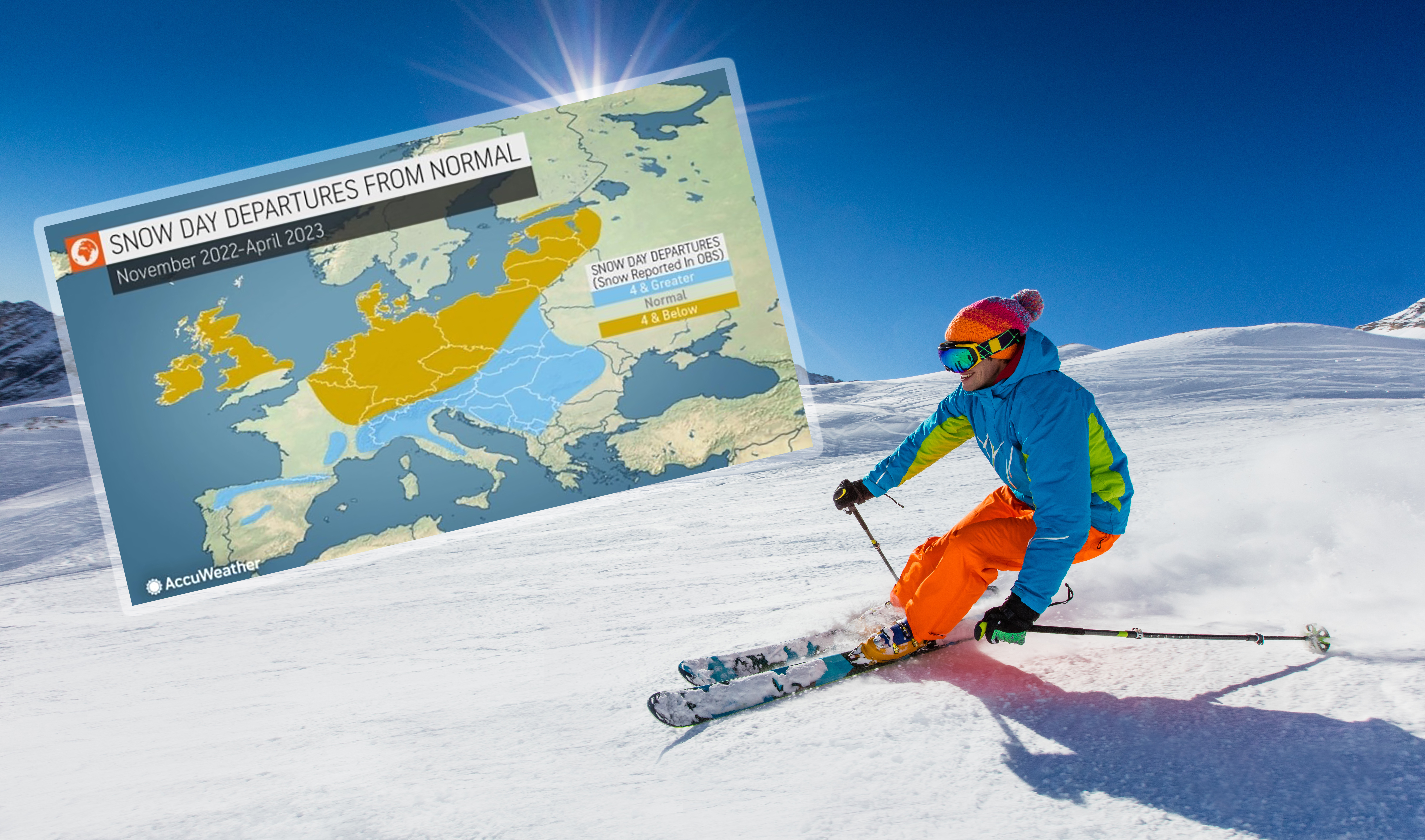 Skier,Skiing,Downhill,During,Sunny,Day,In,High,Mountains