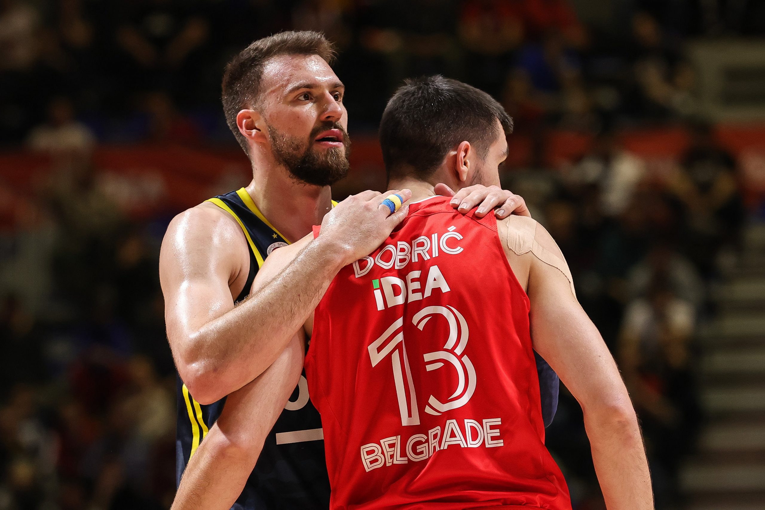 Tarik Biberovic (L) and Nikola Kalinic
Crvena Zvezda v Fenerbahce -Euroleague 2021/22
Beograd, 27.02.2022.
foto: Srdjan StevanovicStarsport.rs ©