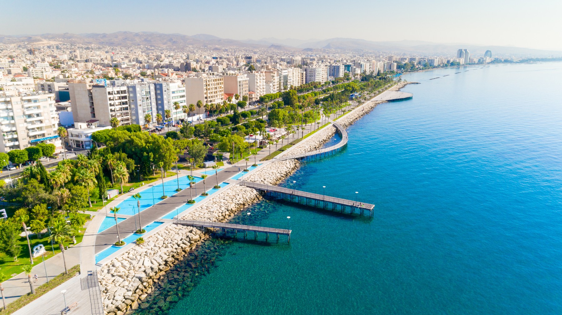 Aerial view of Molos, Limassol, Cyprus