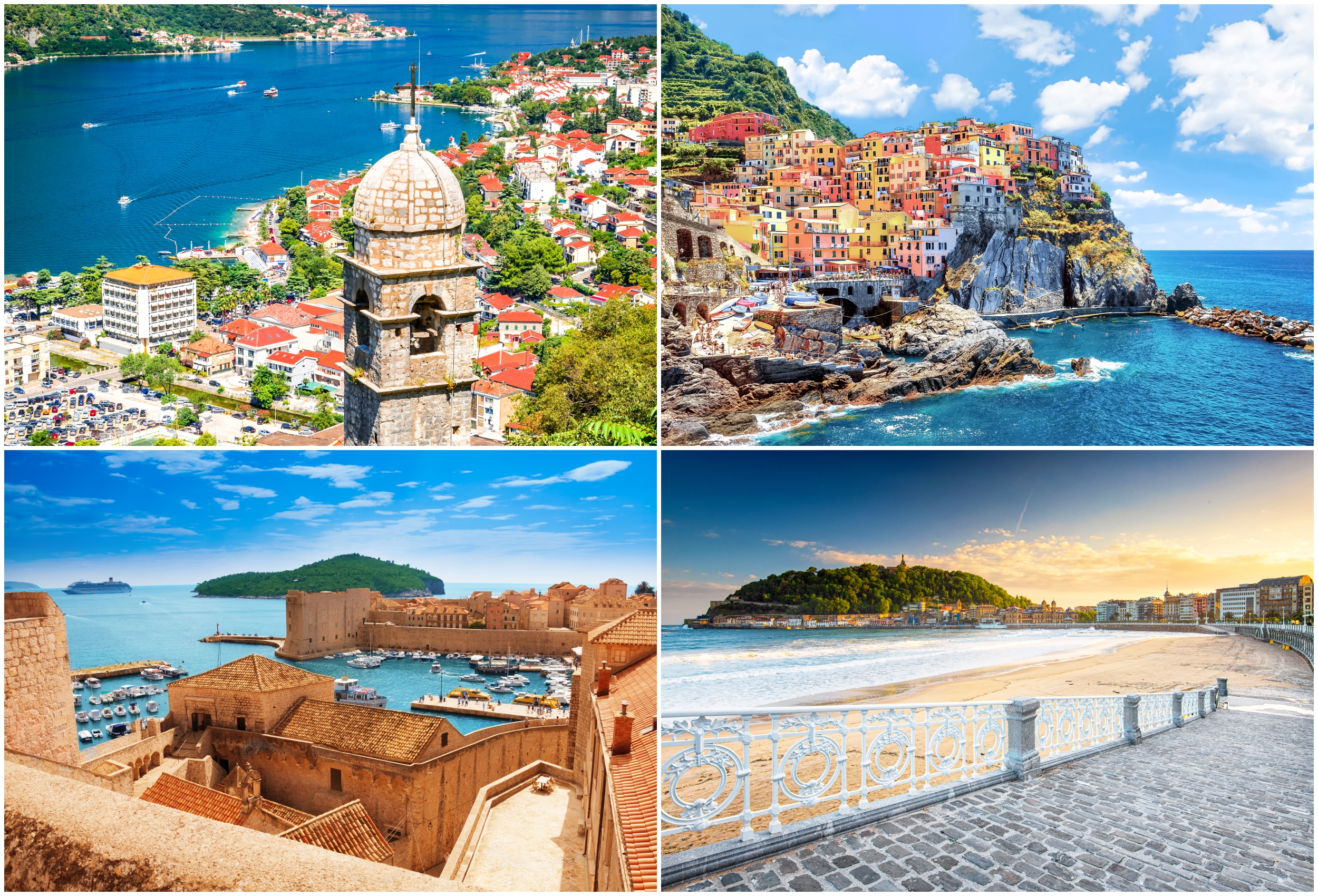 Santorini, Grčka
San Sebastijan, Španija
Ćinkve Tere, Italija
Dubrovnik
Kotor
