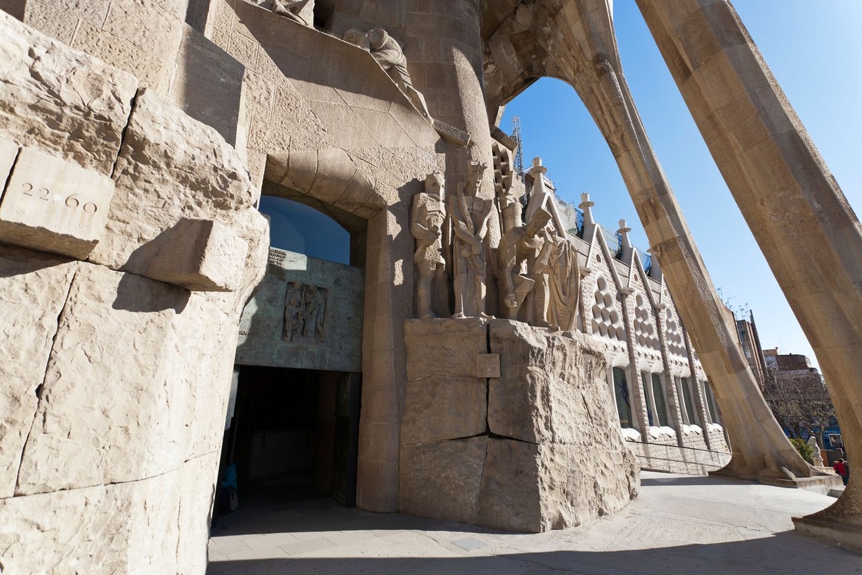 La Sagrada Familia, Gaudi church architecture,  Barcelona Catalunya. Spain Europe