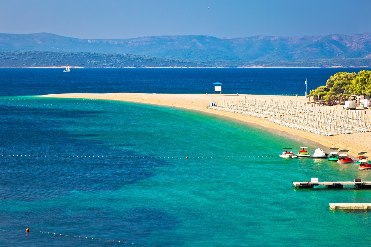 Zlatni Rat famous turquoise beach in Bol on Brac island view,  Dalmatia,  Croatia,Image: 305528820, License: Royalty-free, Restrictions: , Model Release: no, Credit line: Dalibor Brlek / Panthermedia / Profimedia
