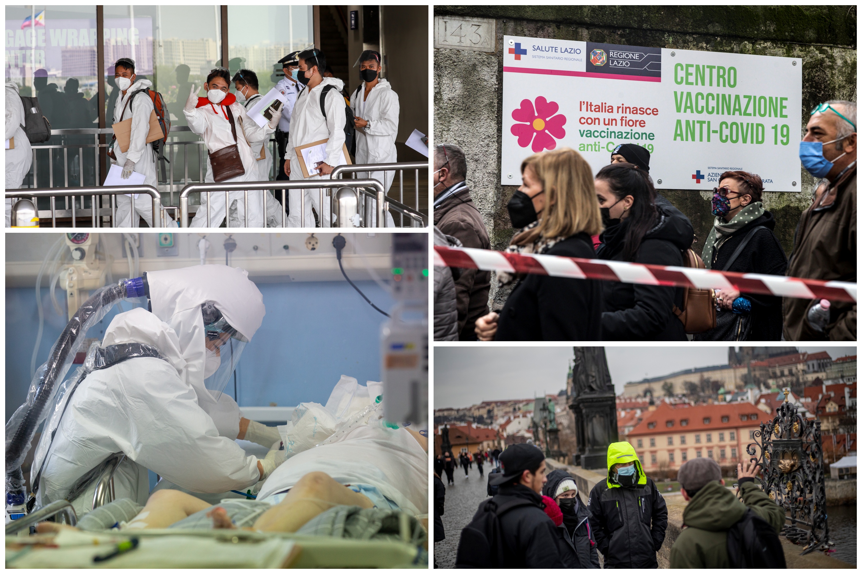 Omikron, koronavirus, novi soj, kombo Foto: EPA-EFE/MARK R. CRISTINO/ANGELO CARCONI/JEON HEON-KYUN/MARTIN DIVISEK