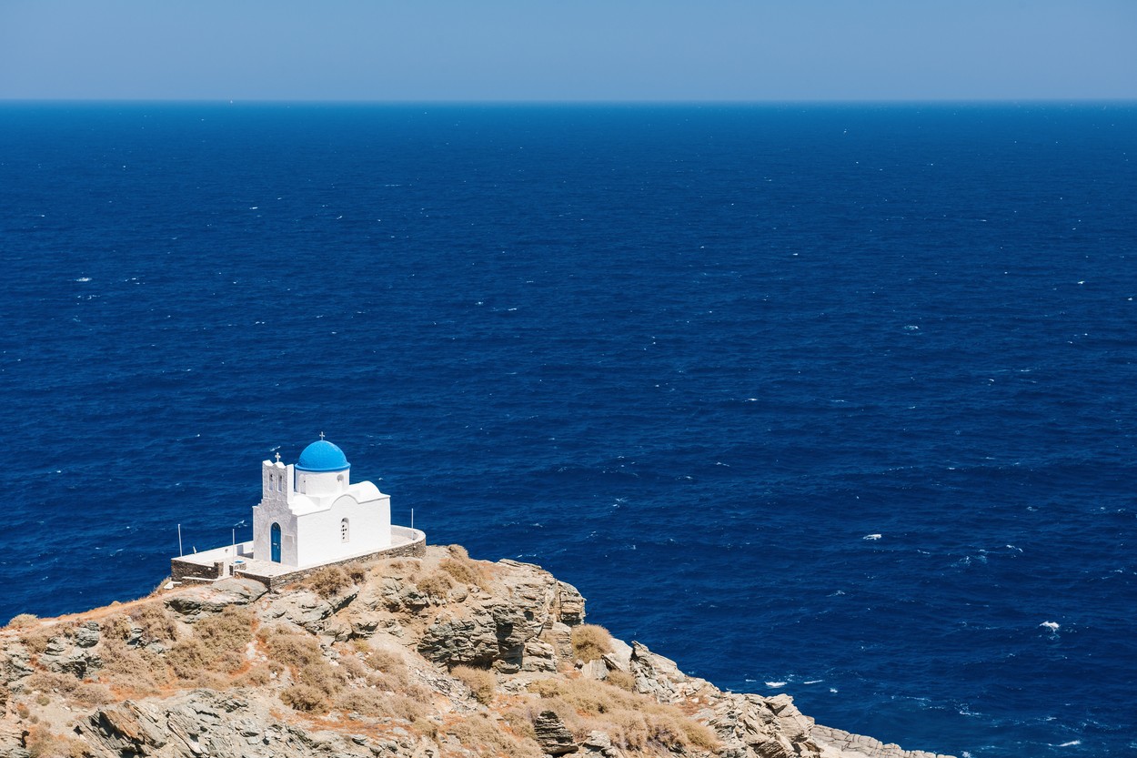 The chapel of 7 Martyrs,  on the island of Sifnos,  Greece,  overlooking the Aegean Sea,Image: 169489911, License: Royalty-free, Restrictions: , Model Release: no, Credit line: Andreas Karelias / Panthermedia / Profimedia