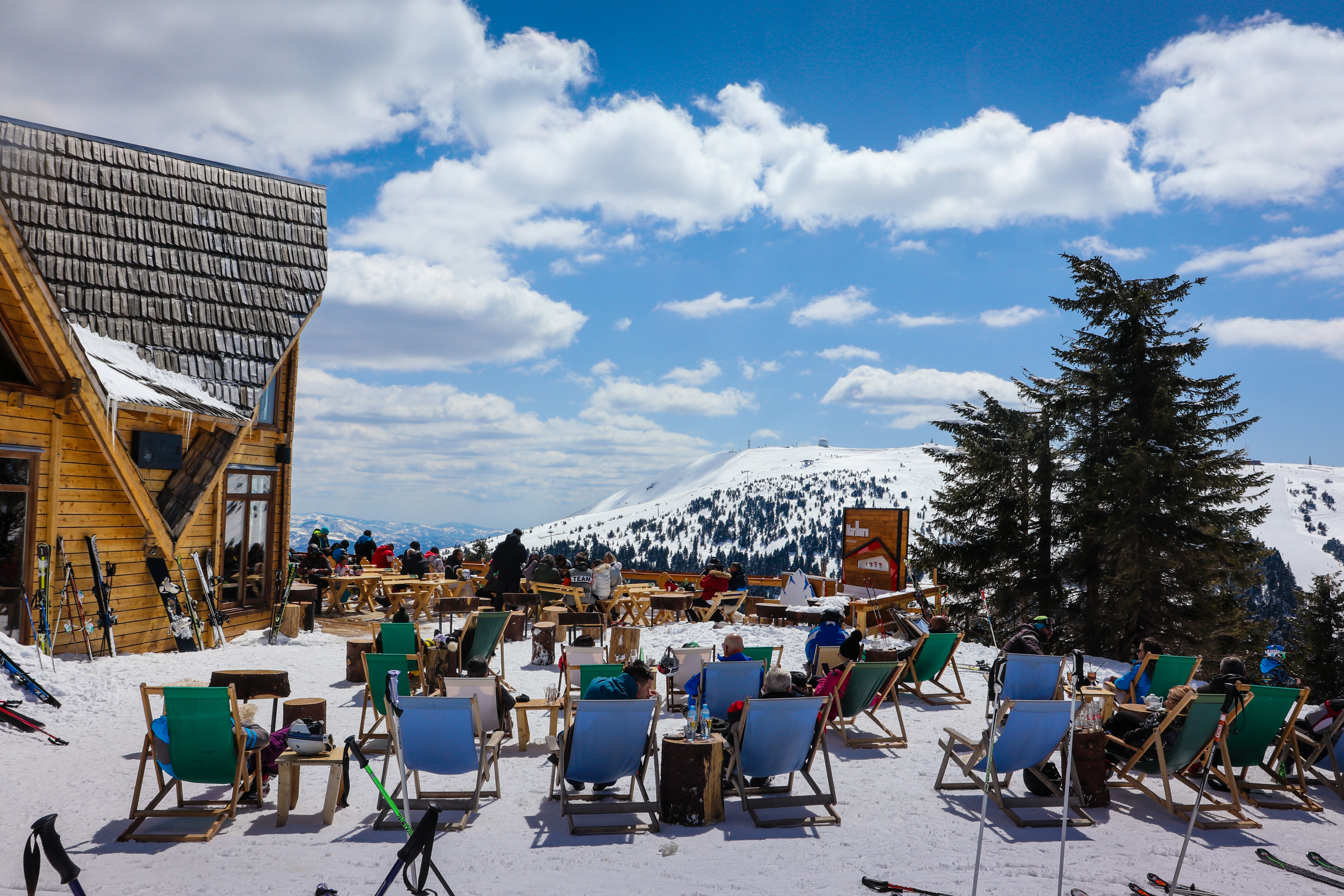 Kopaonik,,Serbia,-,April,2021:,People,Relaxing,And,Sunbathing,On
