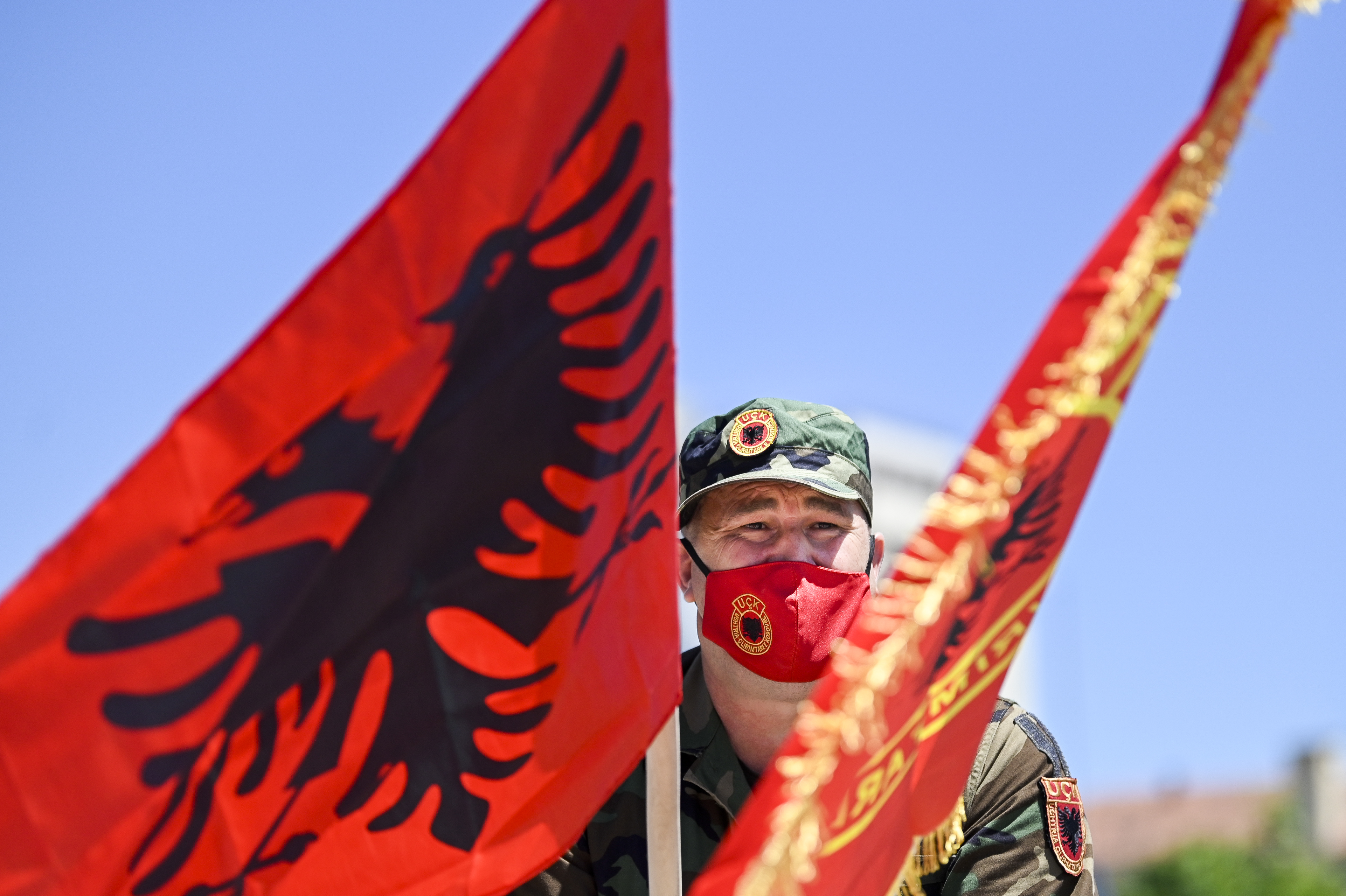 OVK Protest against the indictment for Kosovo President, and other former KLA fighters