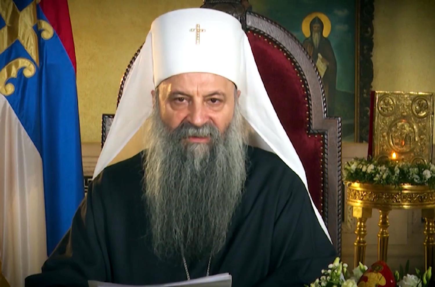 Beograd 22.04.2022. Uskršnja poslanica patrijarha Srpske pravoslavne crkve Porfirija Foto: FoNet