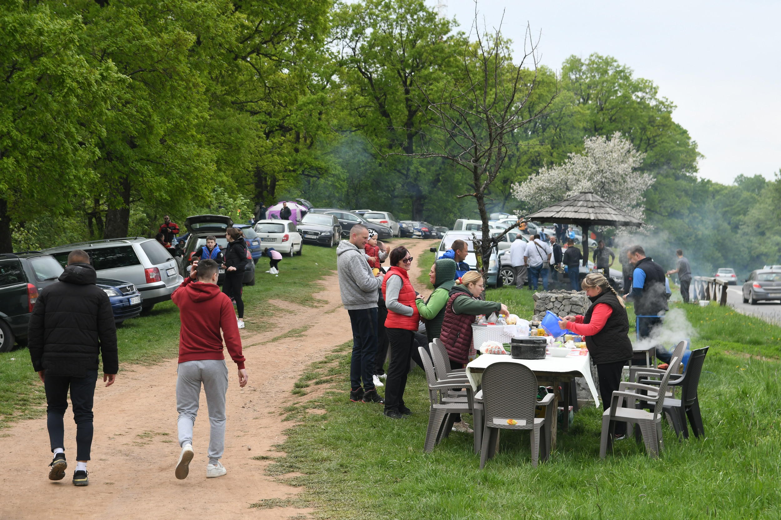 Novi Sad 01.05.2022. Fruška Gora, prvi maj, prvomajski uranak, rostilj, rostiljanje, piknik Foto: Nenad Mihajlović/Nova.rs