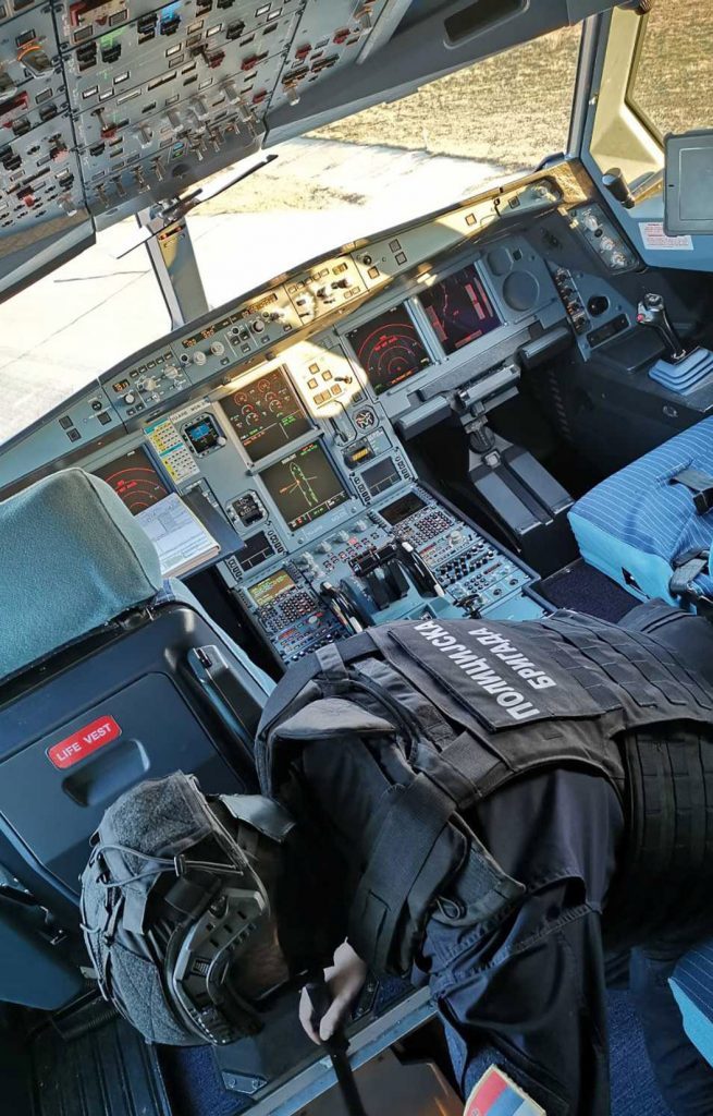 Avion, bomba, policijska brigada, KD ekipa, kontra diverziona ekipa, aerodrom, let za Moskvu, Moskva Foto: MUP