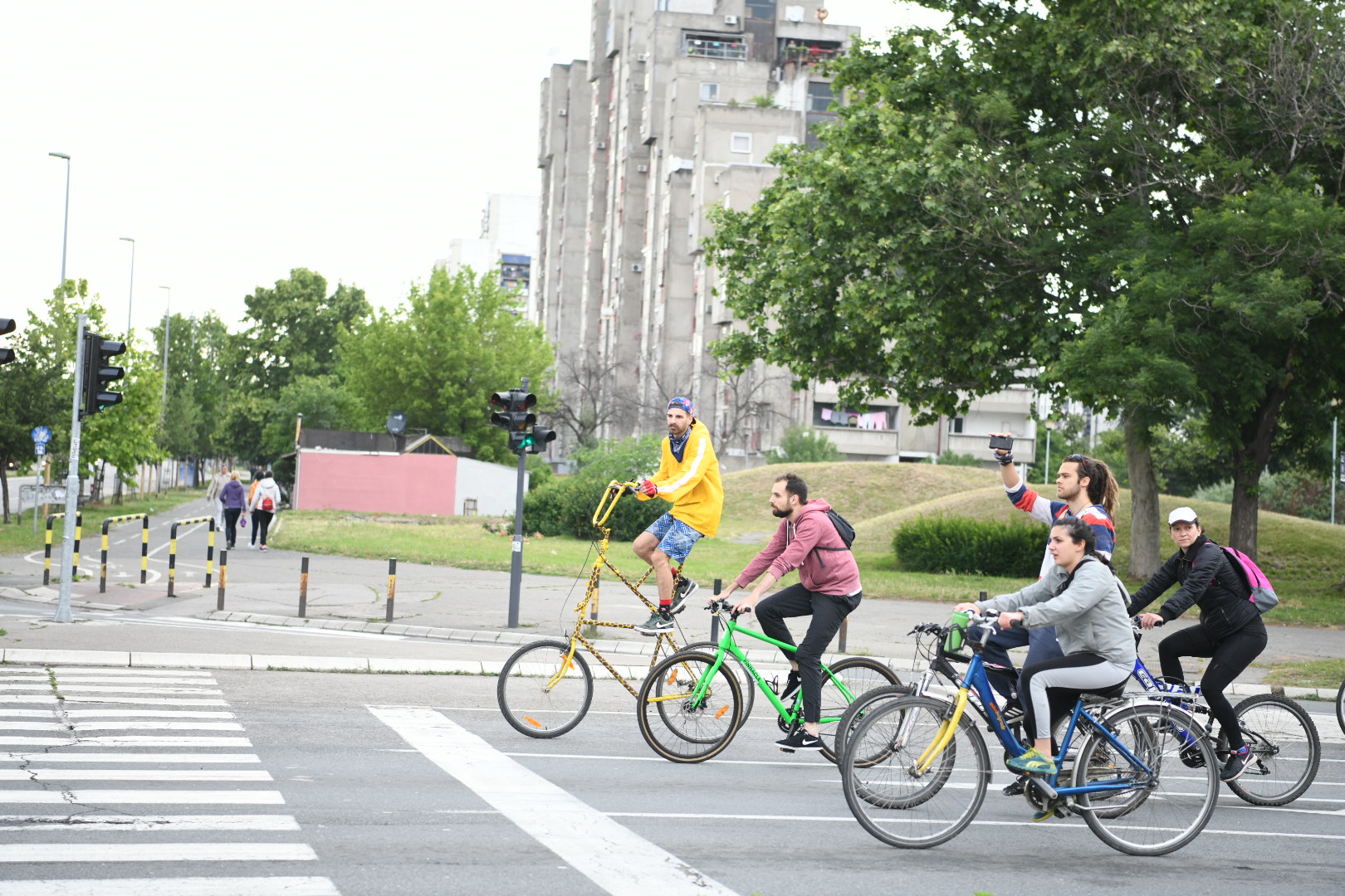 Beograd 30.05.2020. Protest biciklista. Biciklisti, Ulice za bicikliste, Novi Beograd Foto: Vesna Lalić/Nova.rs