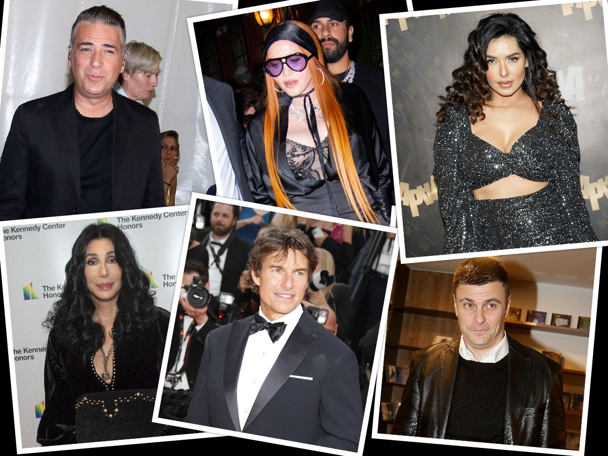 Željko Joksimović, Madona, Tanja Savić, Šer, Tom Kruz i Vuk Kostić, kombo Foto: Antonio Ahel/ATAImages/EPA-EFE/SEBASTIEN NOGIER/RON SACHS/WavyPeter / SplashNews.com / Splash / Profimedia