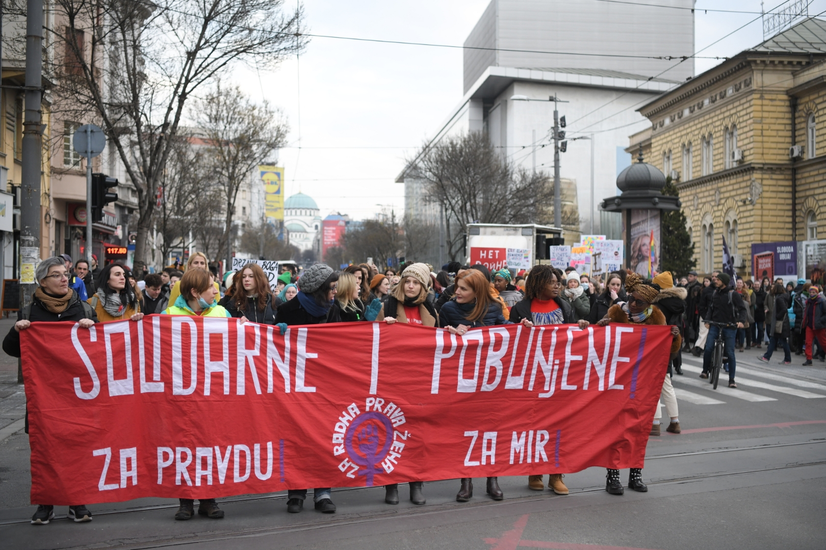 Beograd 08.03.2022. Osmi mart, setnja, osmomartovska setnja, mars solidarnosti Foto: Dragan Mujan/Nova.rs