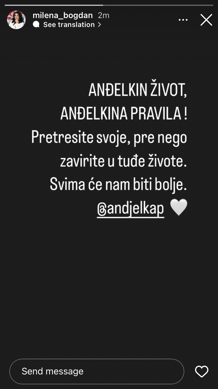 Reakcija Milena Popovic na razapinjanje Andjelke Prpic