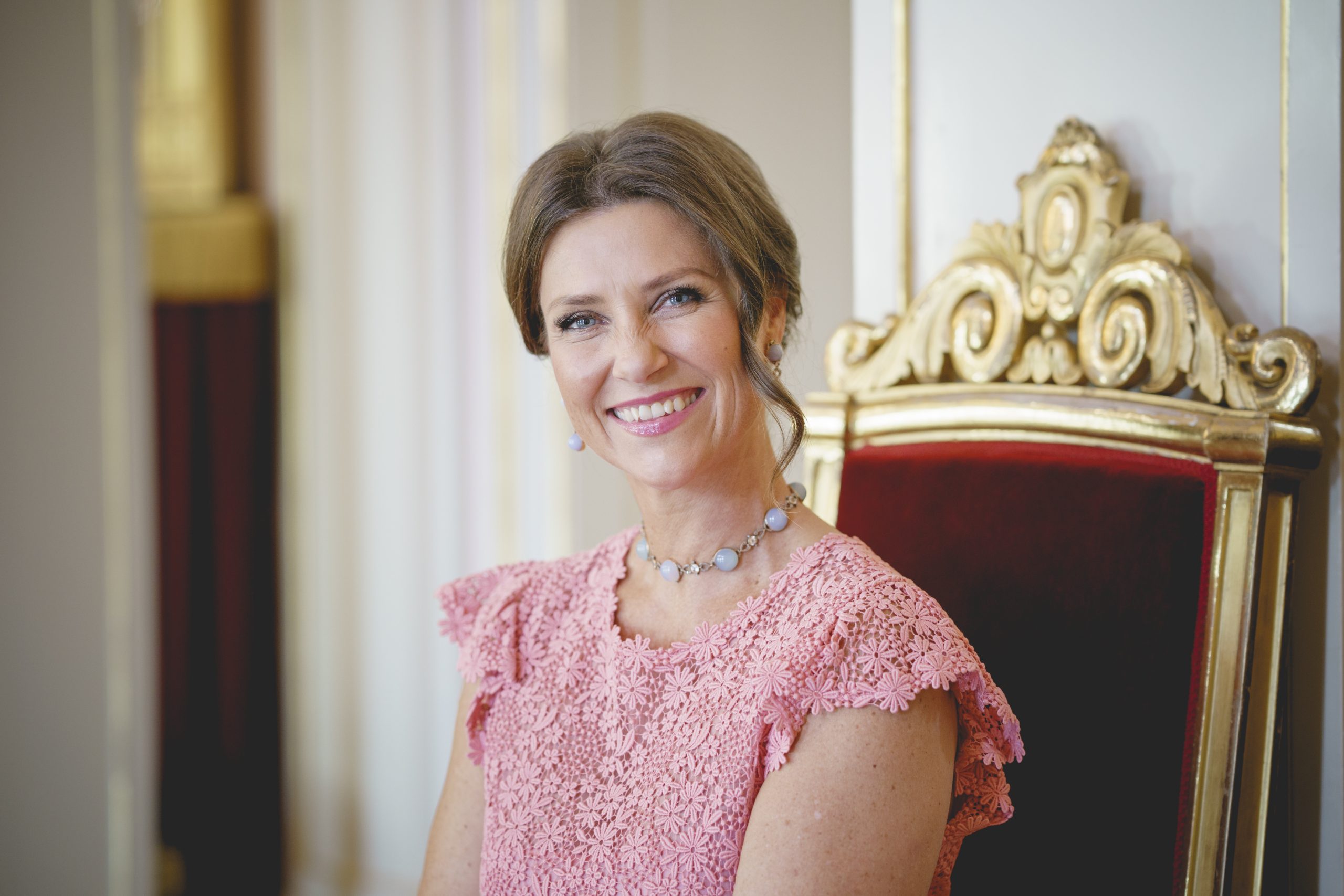 Princess Martha Louise of Norway poses at the Royal Palace in Oslo, Norway, 21 September 2021 (issued 23 September 2021), on the occasion of the princess' 50th birthday on 22 September 2021. EPA-EFE/Stian Lysberg Solum