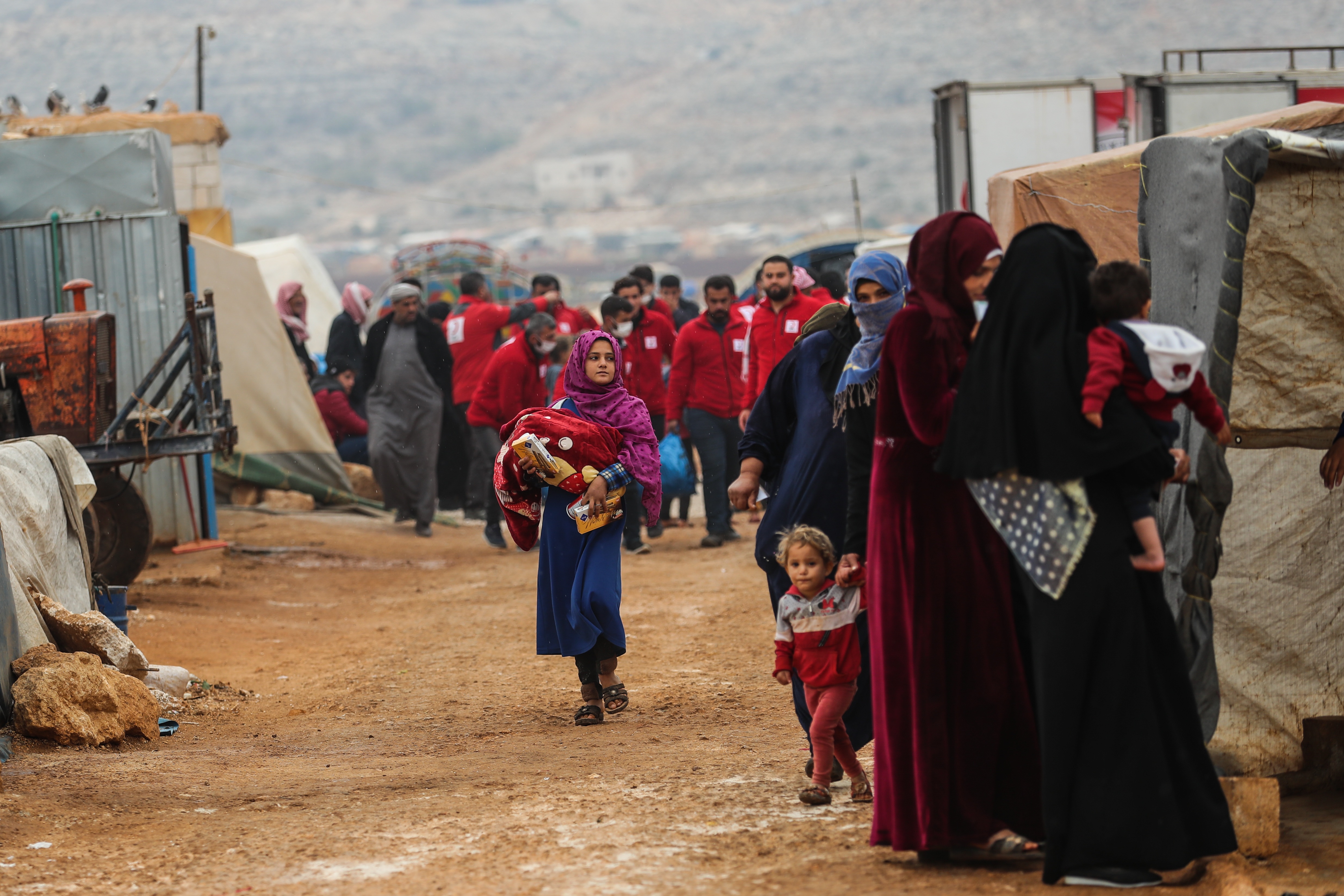 Turkish Red Crescent delivers aid to the Idlib region in northwestern Syria