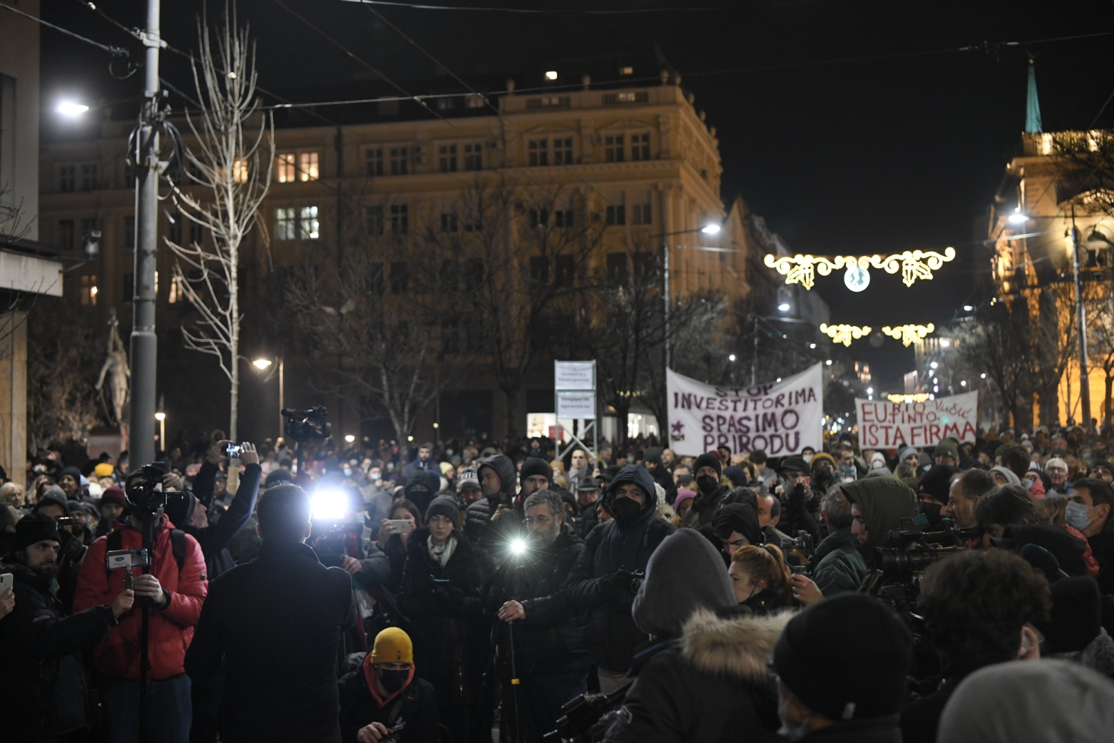 Beograd, 27.01.2022. Protest rio tinto ispred predsednistva Foto: Dragan Mujan /Nova.rs