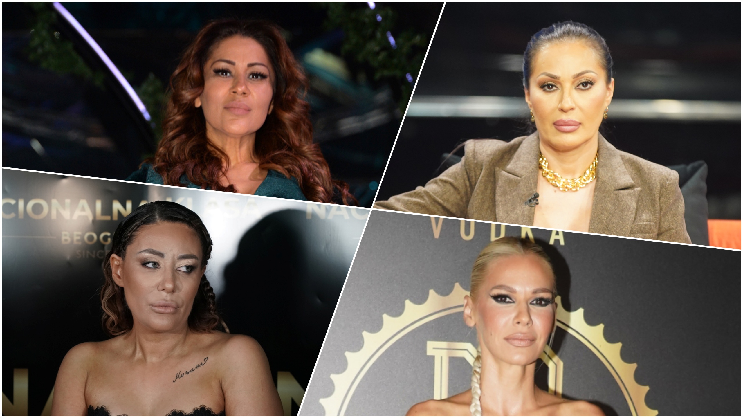 Mina Kostić, Ceca Ražnatović, Ana Nikolić, Nataša Bekvalac, kombo Foto: E-Stock/Časlav Vukojičić