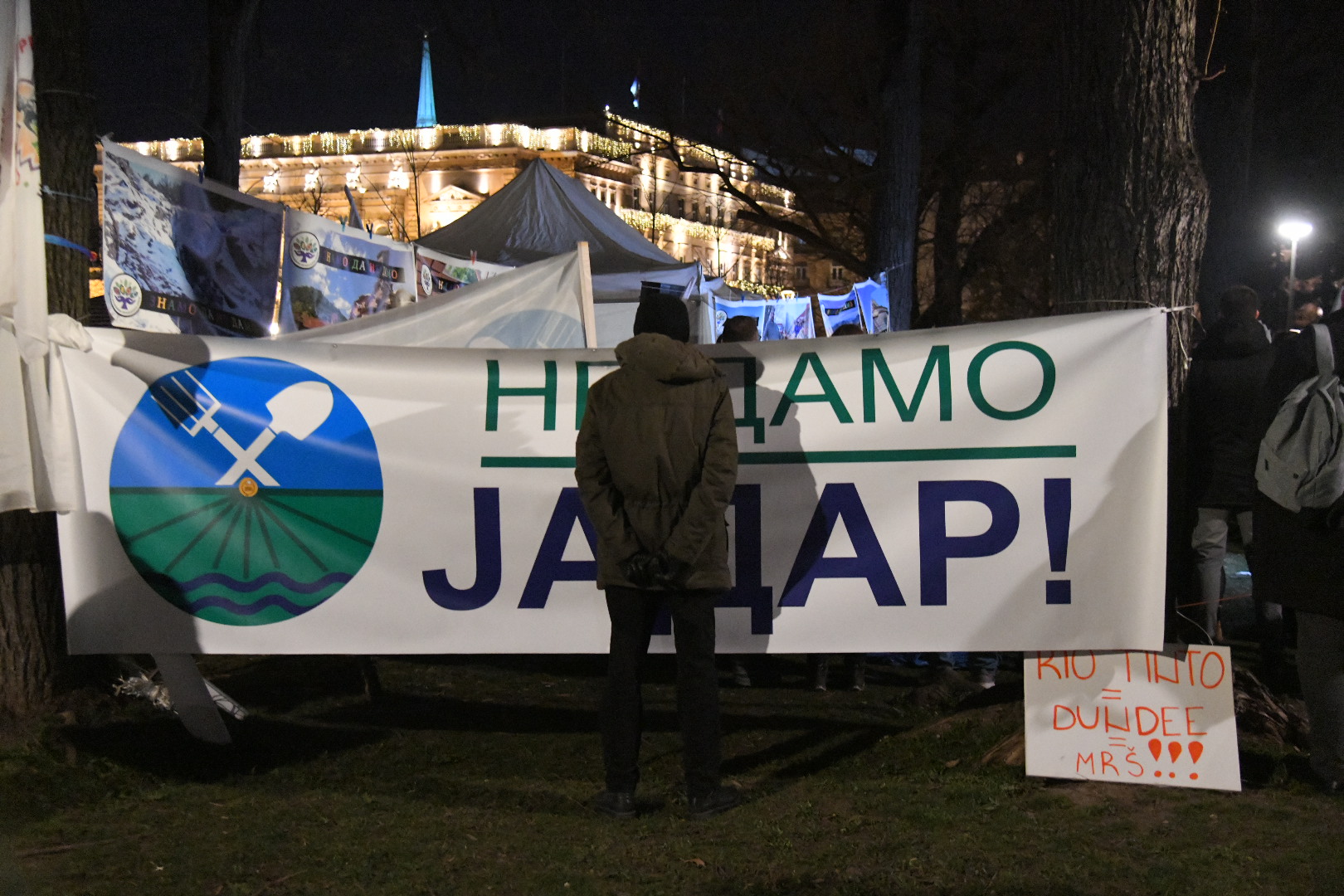 Beograd 11. februar 2022. Kampovanje ispred Predsednistva Srbije, ekoloske organizacije, ekoloski protest Foto:Nemanja Jovanović/Nova.rs