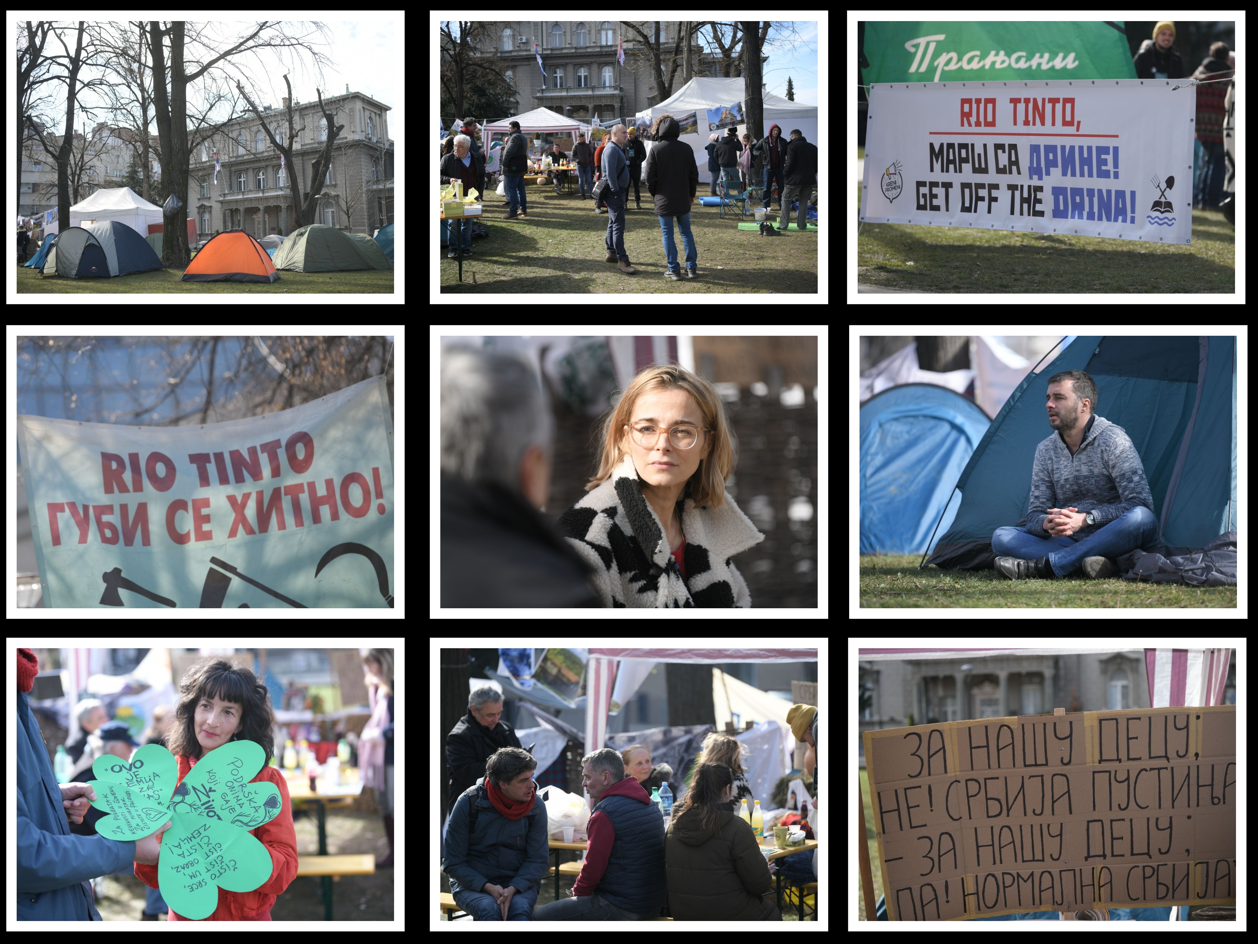 Beograd, 12.02.2022. Pionirski park, Predsedništvo, Ekološki protest, kampovanje ispred predsedništva, ekološki aktivisti, rio tinto Ekološki aktivisti kampuju ispred Predsedništva Foto: Dragan Mujan/Nova.rs
