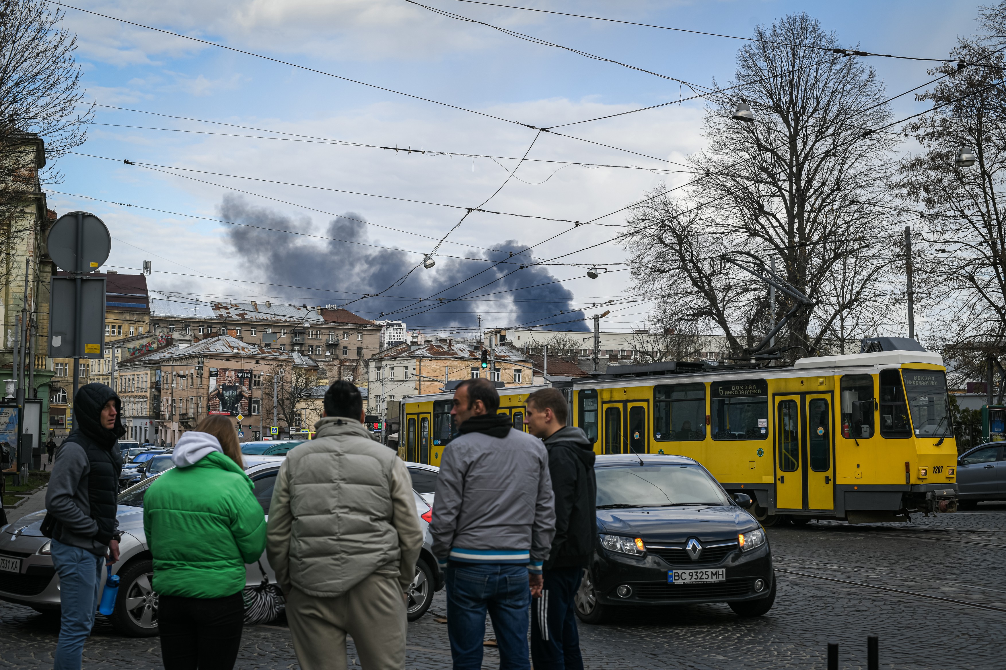 Ukraine: Smoke over the city of Lviv