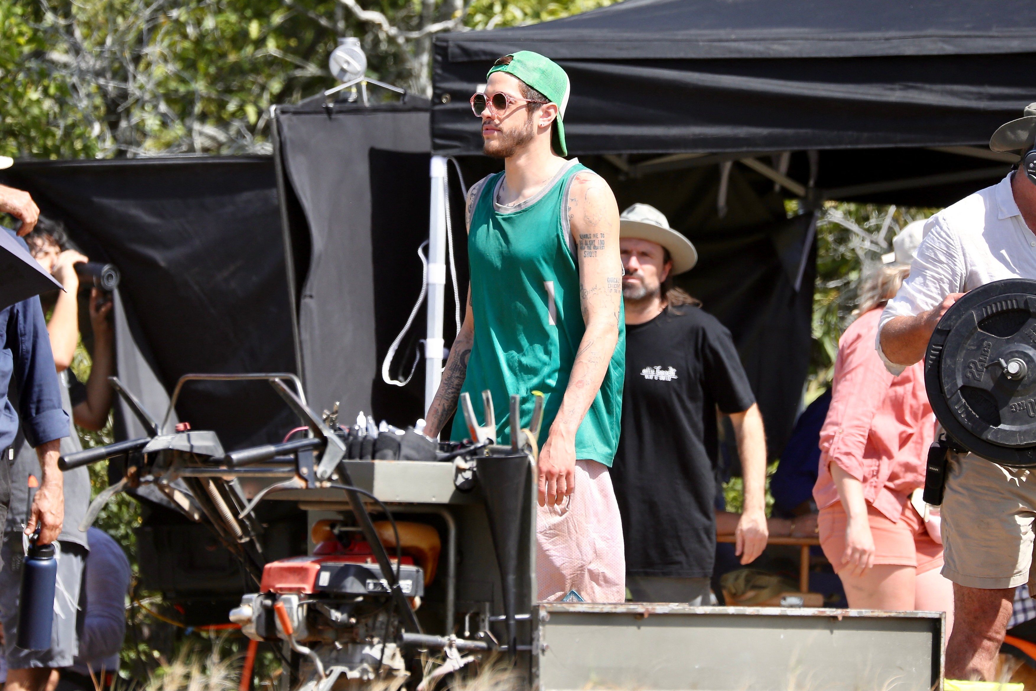 PREMIUM EXCLUSIVE: Pete Davidson gives a big smile and a thumbs-up gesture as he is pictured less than a week after his split from Kim Kardashian was revealed.