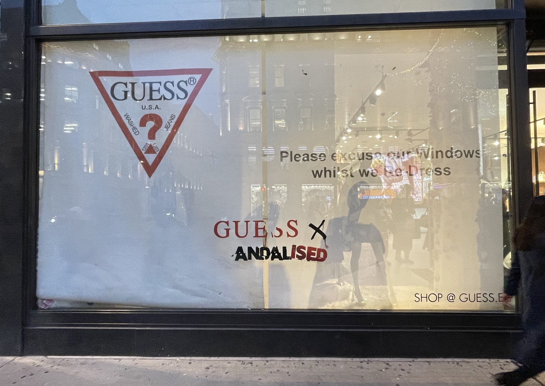 Banksy GUESS art covered, London, UK - 18 Nov 2022