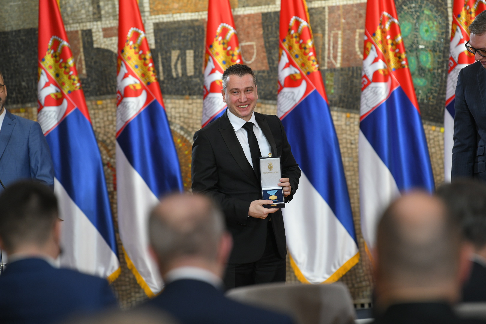 Beograd 15. februar 2022. Nebojsa Zugic Generalni direktor Arena Channels Group, Drzavni praznik Dan državnosti, Sretenje, dodela ordenja, Orden Republike Srbije,  odlikovanja, odlikovanje, orden, Palata Srbija Foto: Nemanja Jovanović/Nova.rs