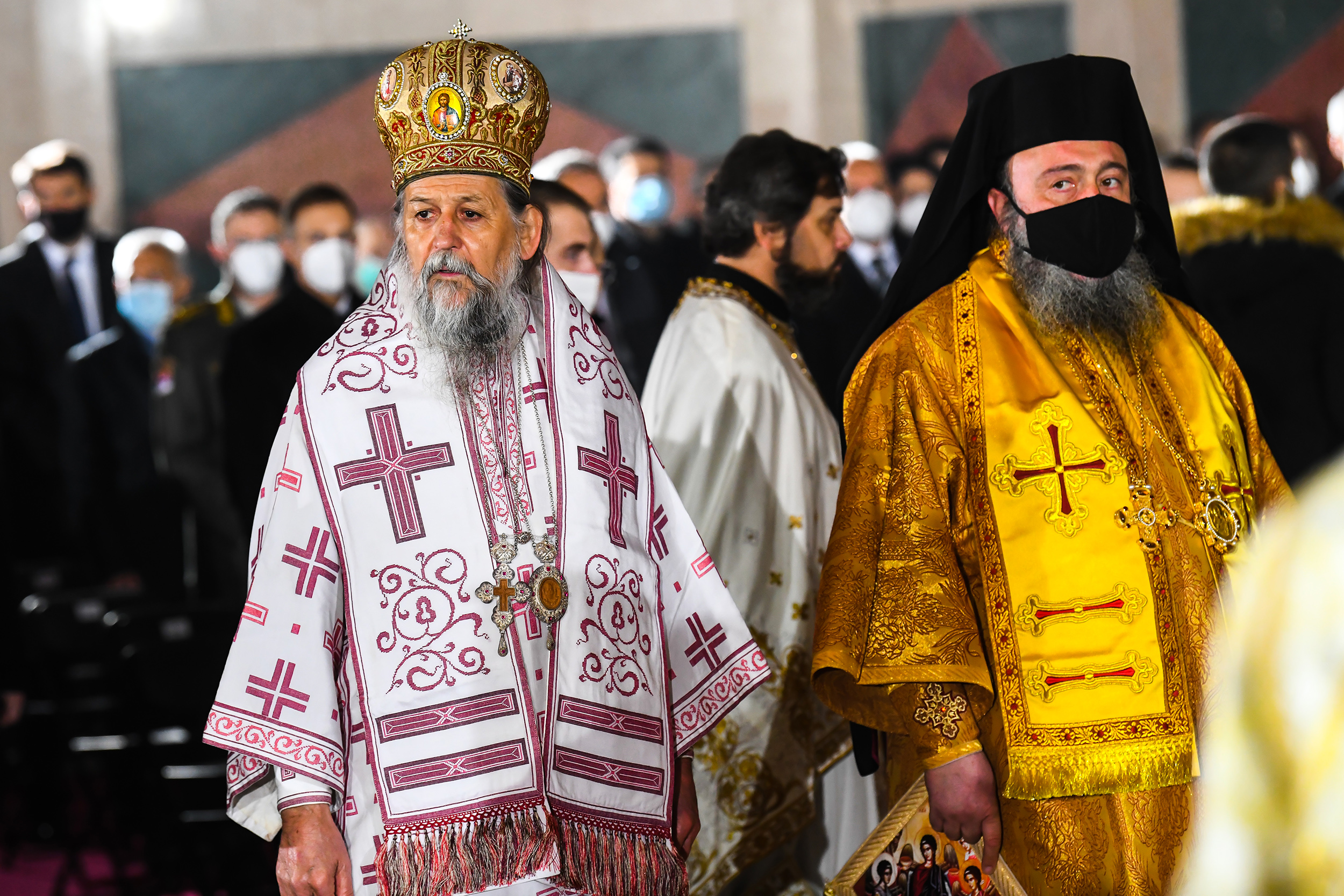 Beograd 22. novembar 2020. Vladike Srpske pravoslavne crkve tokom sahrane patrijarha Irineja u Hramu Svetog Save, episkopi, svestenstvo, SPC Foto:Goran Srdanov/Nova.rs