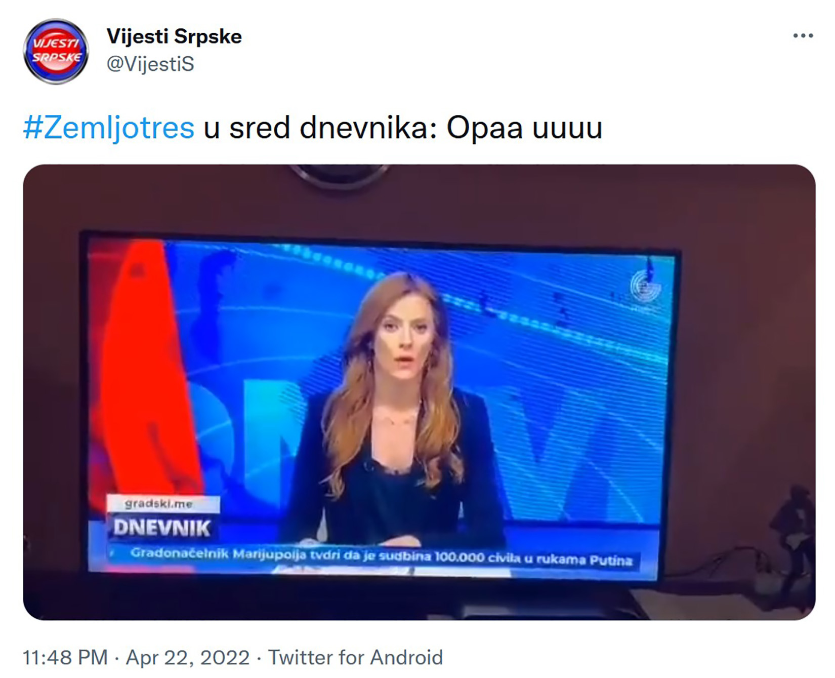 Dnevni, Crna Gora, zemljotres uživo Foto: Printscreen/Twitter/Vijesti Srpske/@VijestiS
