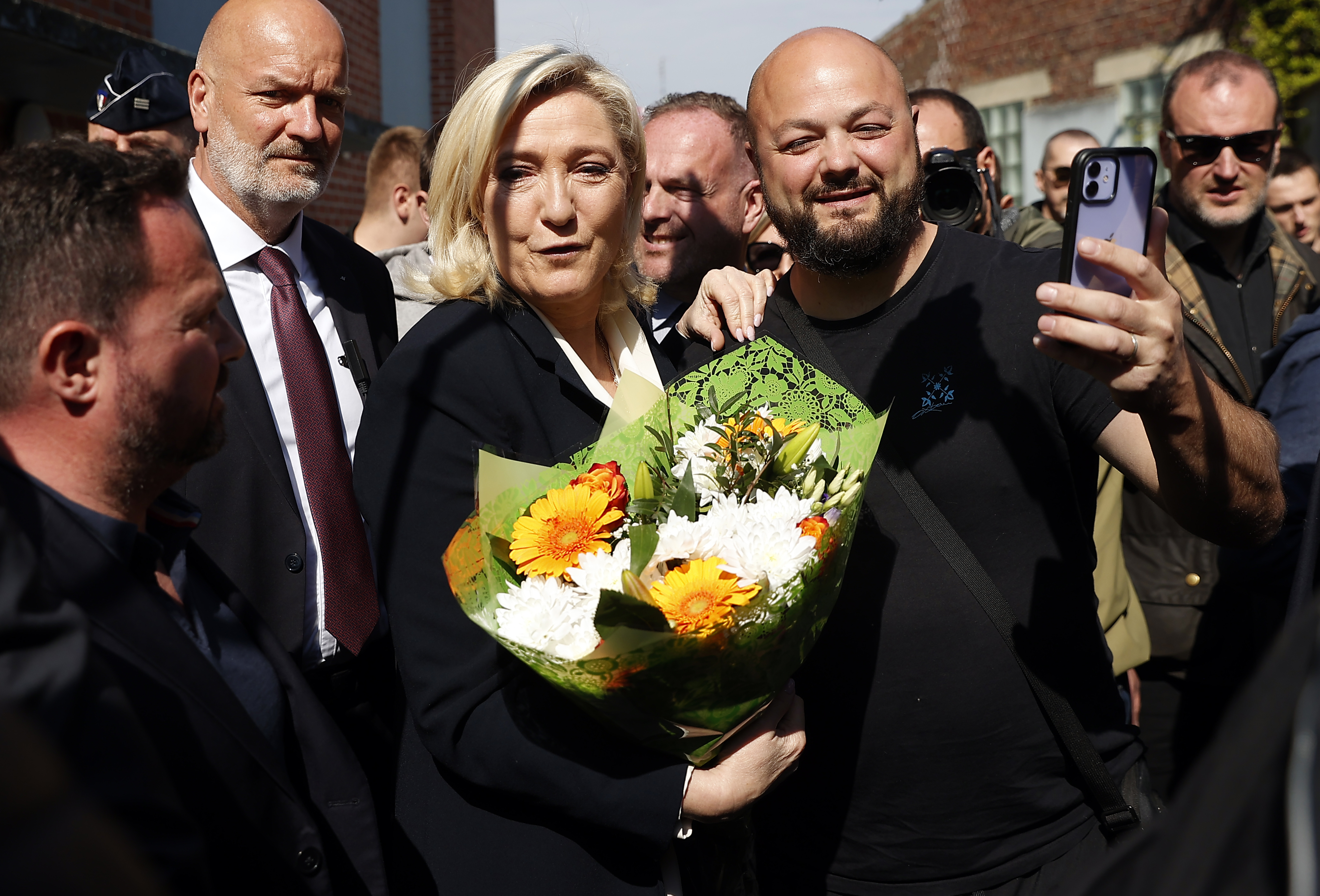 People vote in the second round of the French presidential elections