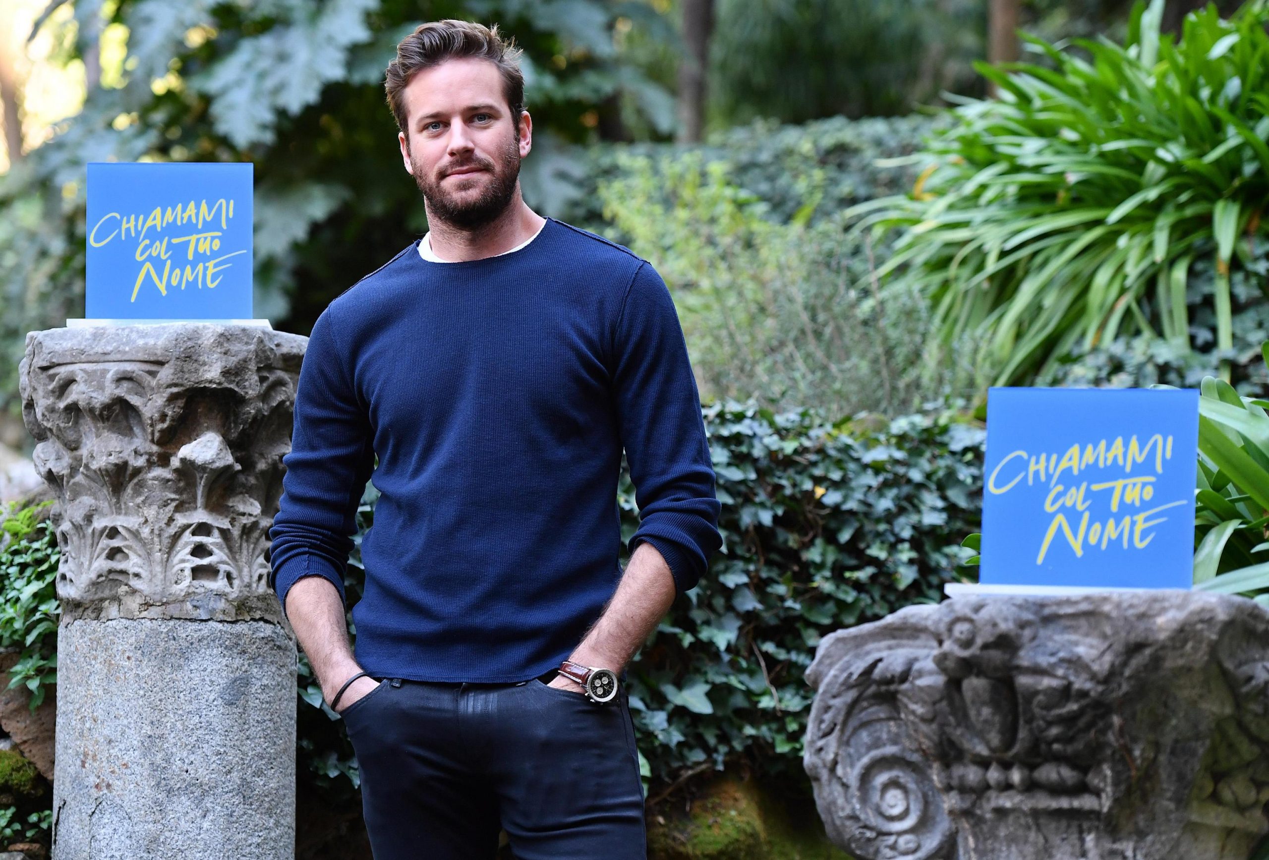 epa06470310 US actor Armie Hammer poses during the photocall for the movie "Call Me By Your Name" (Chiamami col tuo nome) in Rome, Italy, 24 January 2018.  EPA-EFE/ETTORE FERRARI