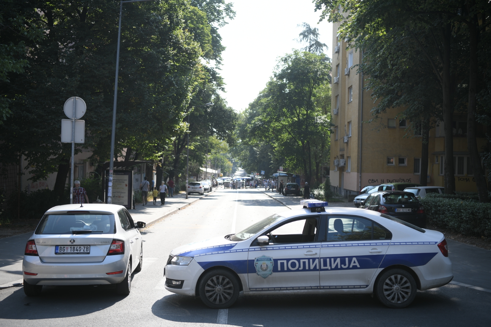 Beograd, 23.07.2021. Karaburma, Marijane Gregoran, protest povodom smrti dečaka kojeg je udario auto na pešačkom prelazu, Lazar Galić bahati vozač pušten da se brani sa slobode, dečak Stefan Balić Foto: Dragan Mujan/Nova.rs