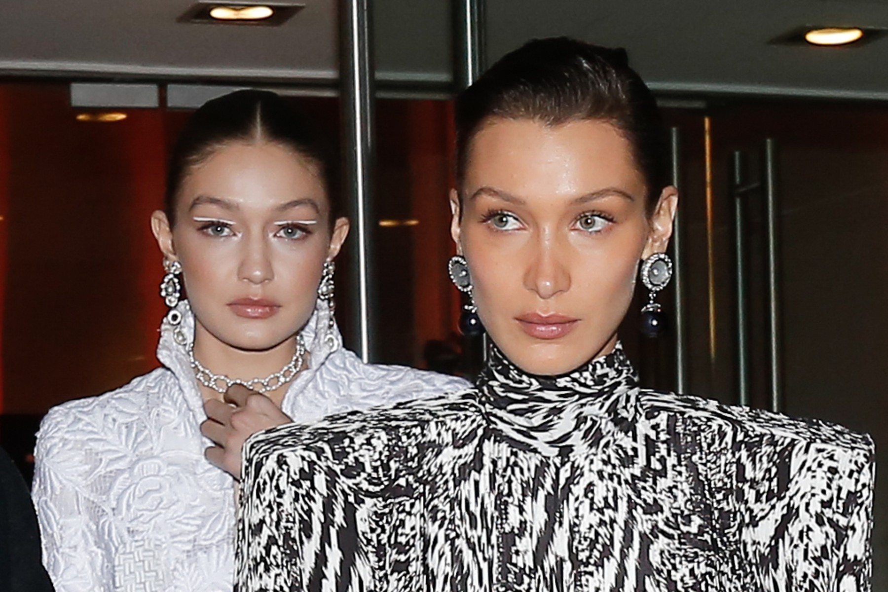 Bella Hadid Gigi Hadid leaving Harper's Bazaar party during the Paris Fashion Week 2020