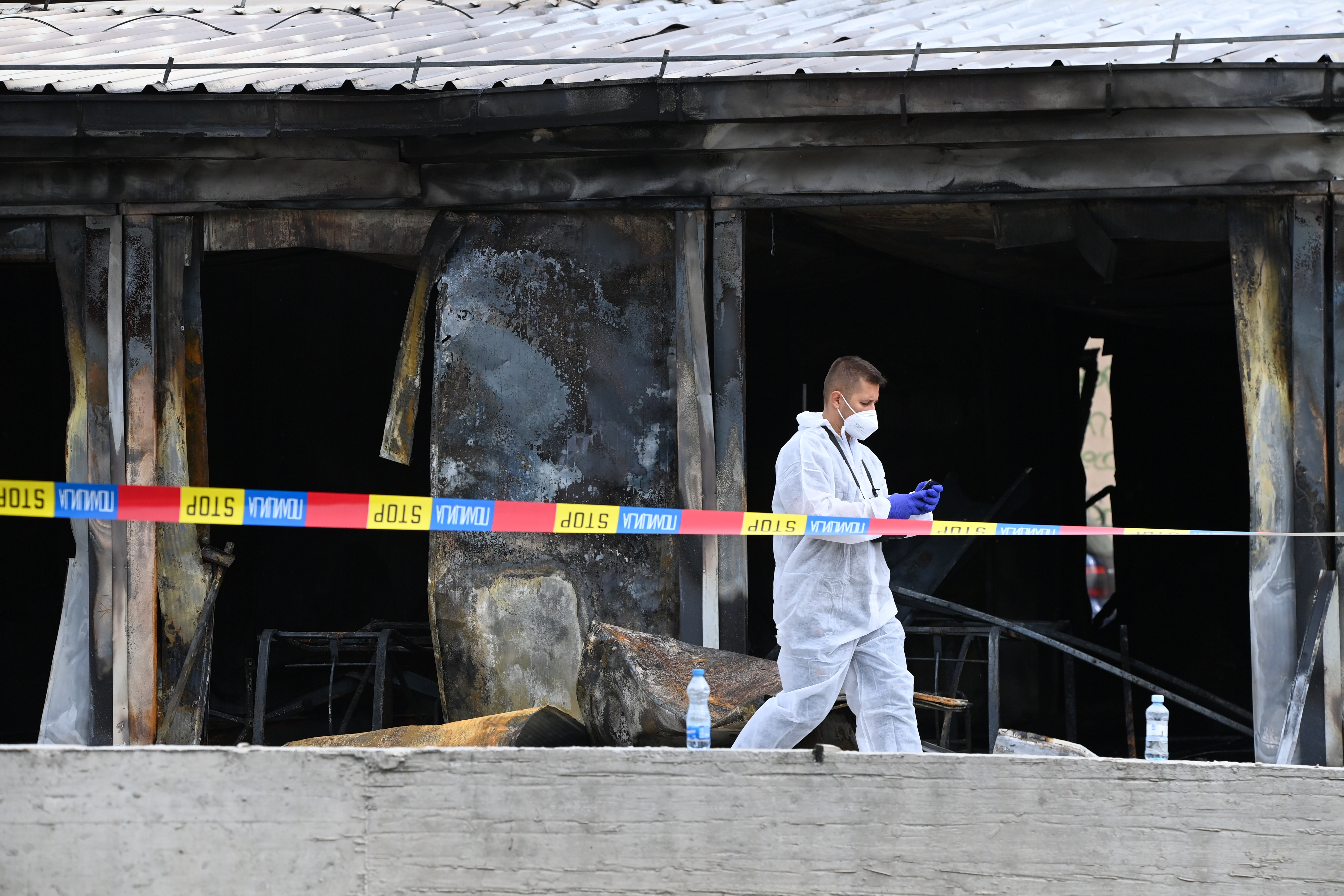 Aftermath of a fire at a Covid hospital in Tetovo Tetovo Severna Makedonija pozar kovid bolnica