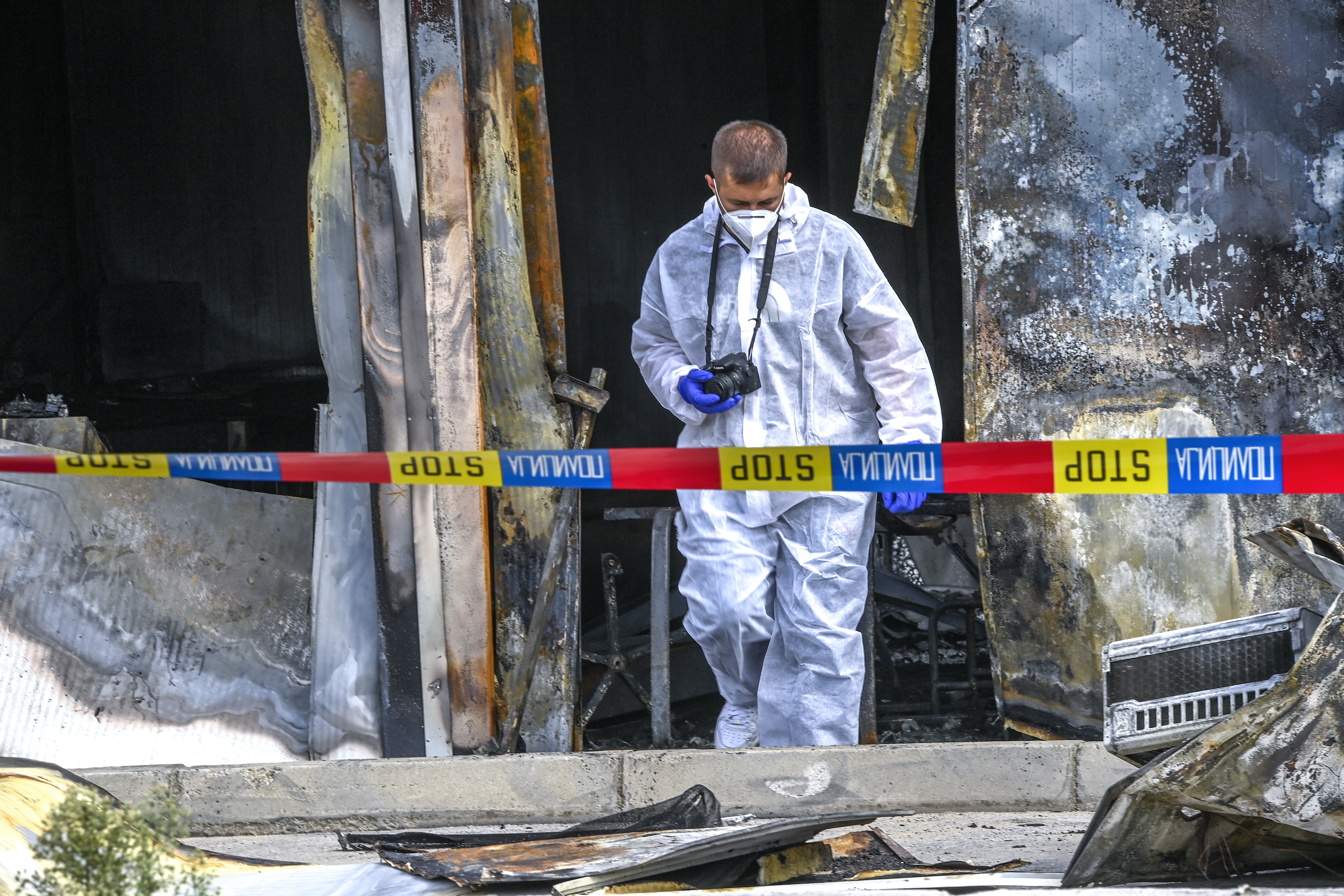 Aftermath of a fire at a Covid hospital in Tetovo Tetovo Severna Makedonija pozar kovid bolnica
