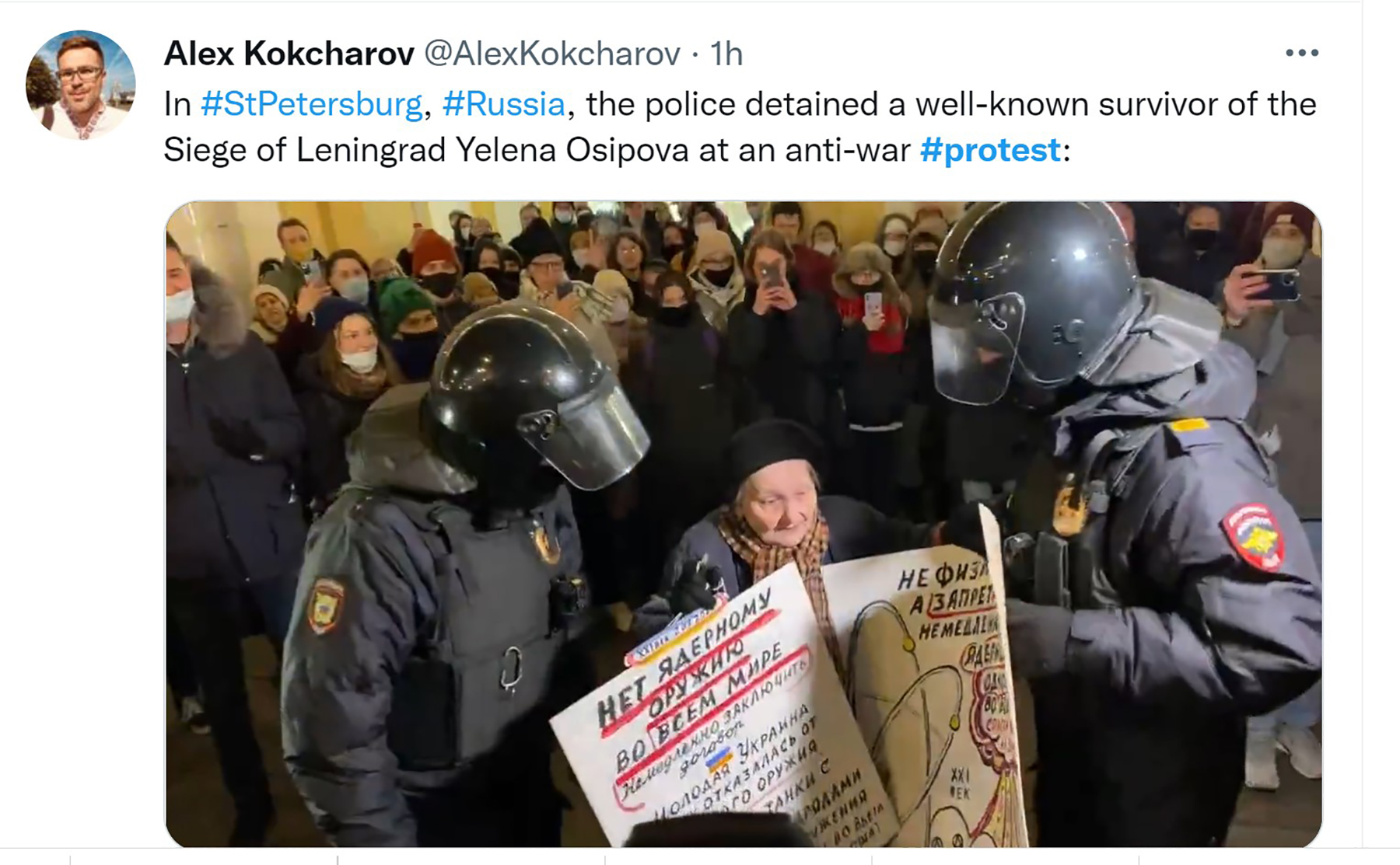 baka, Jelena Osipova protest Petrograd, Sankt Peterburg, St Petersburg