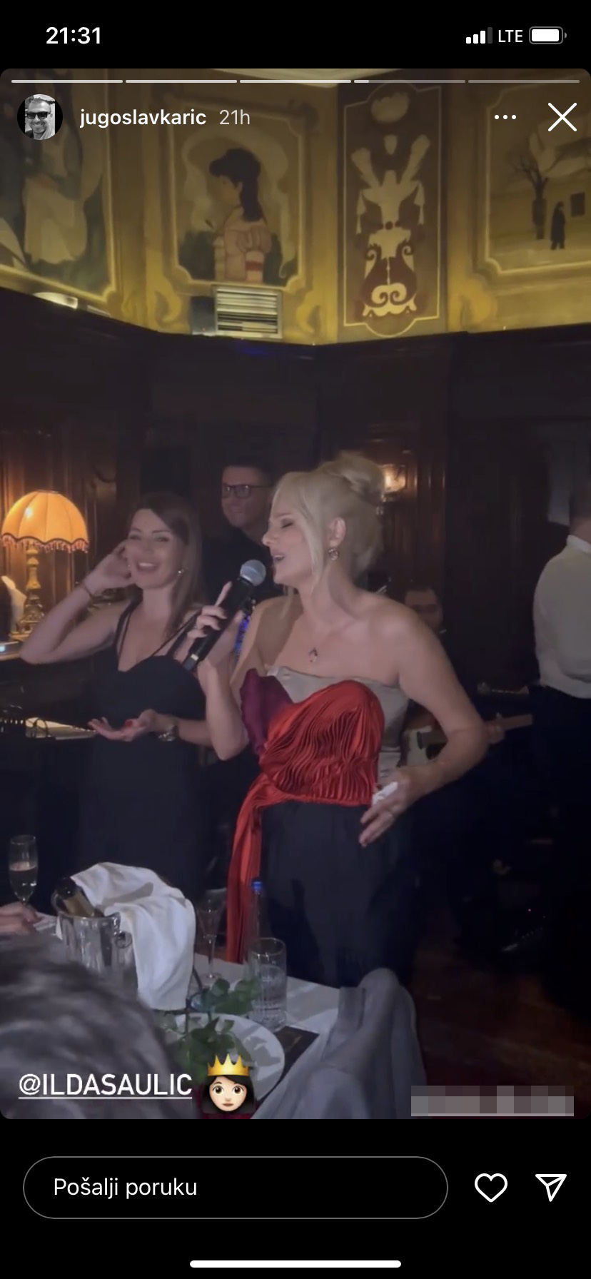 Ilda Šaulić, kafana Dva jelena, Jugoslav Karić Foto: Instagram/jugoslavkaric