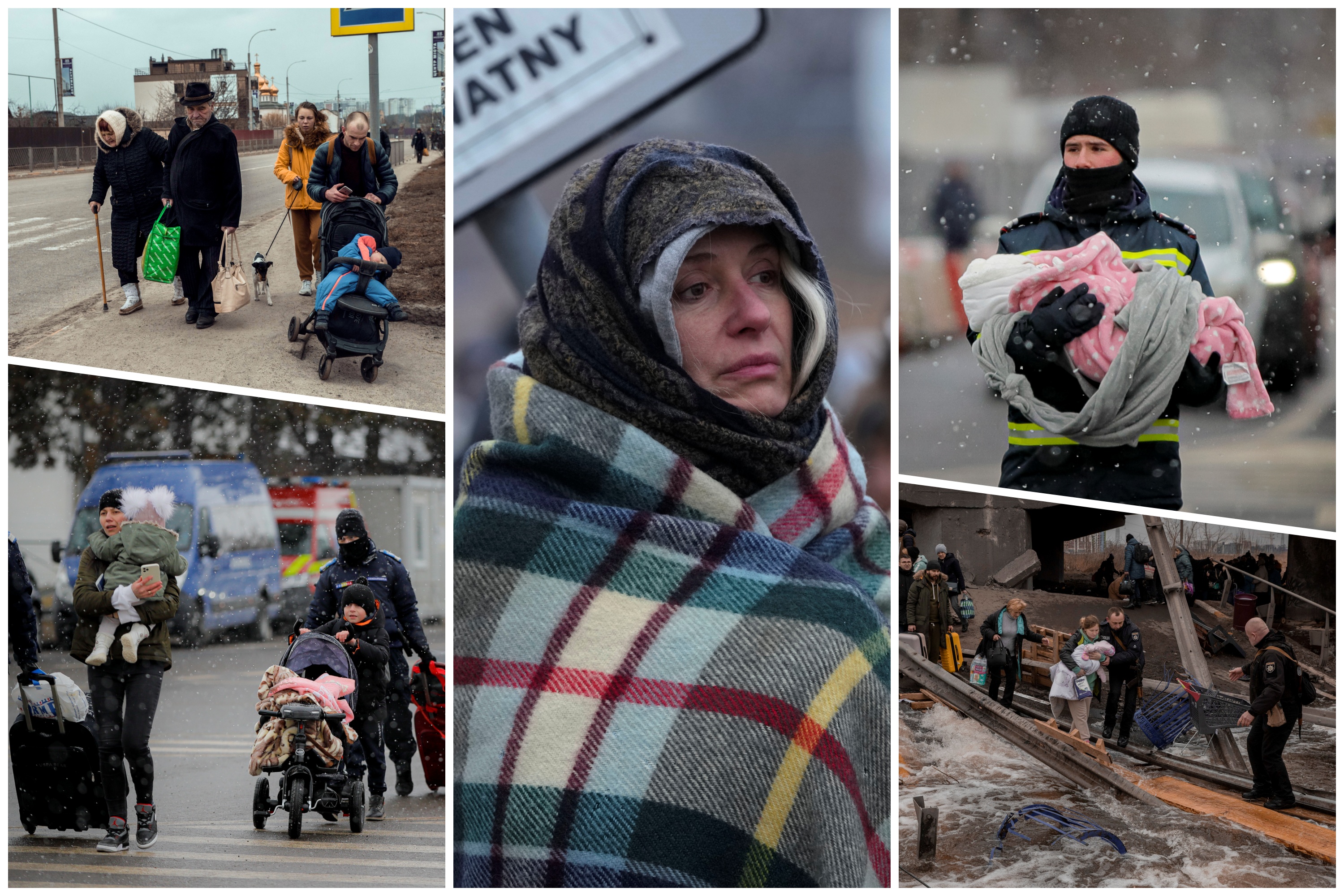 Izbeglice, Ukrajina kombo Foto: Jedrzej Nowicki/Agencja Wyborcza.pl via REUTERS/TANJUG/AP Photo/Markus Schreiber/Andreea Alexandru