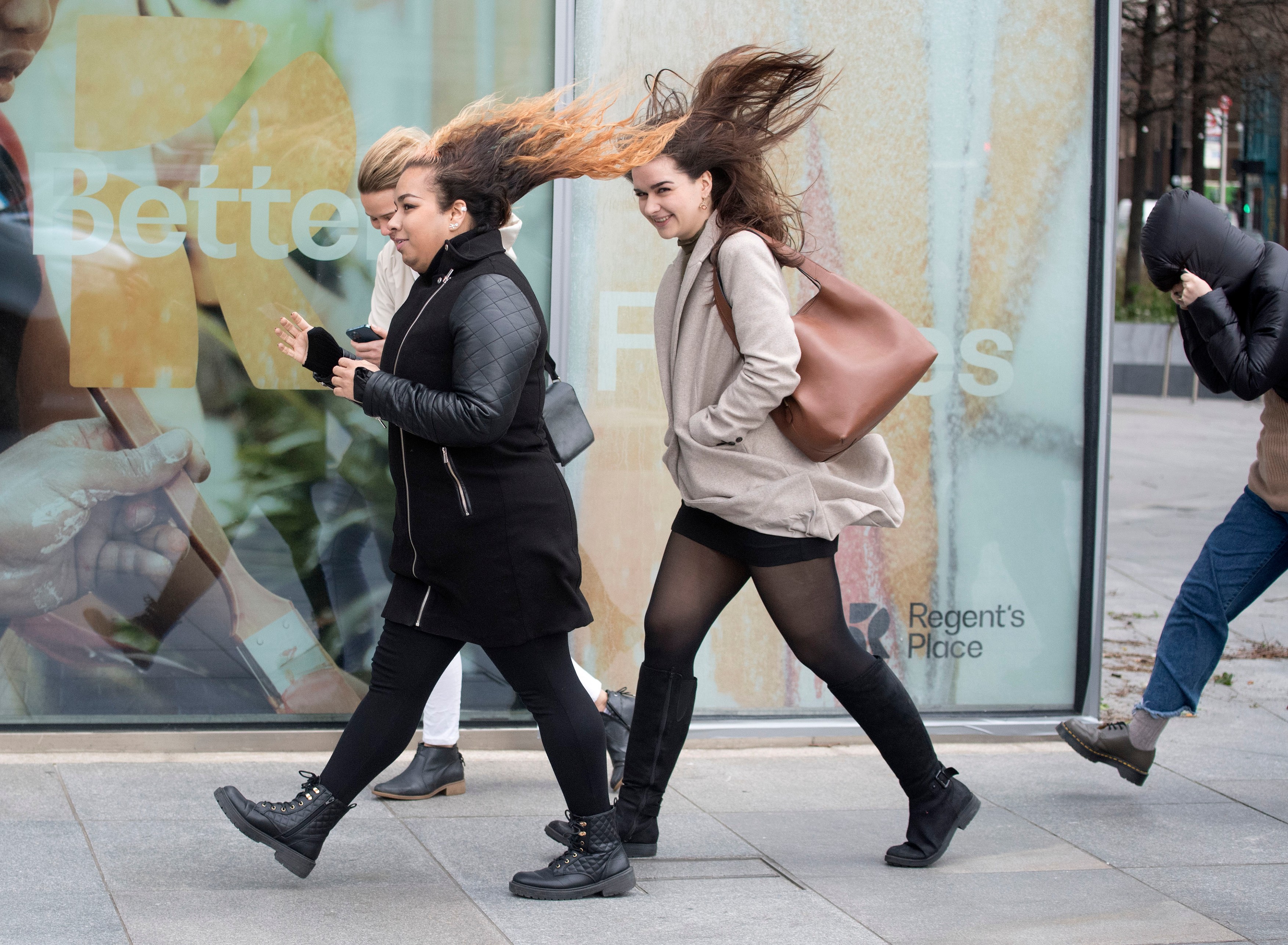 Storm Eunice hits London’s Euston road.